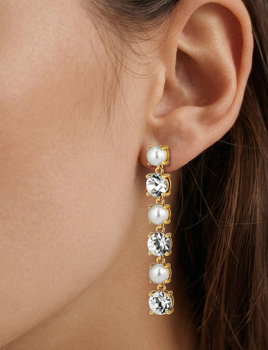 Dyrberg/Kern - ECHO SG CRYSTAL_WHITE PEARL - perleøreringe - white - 0