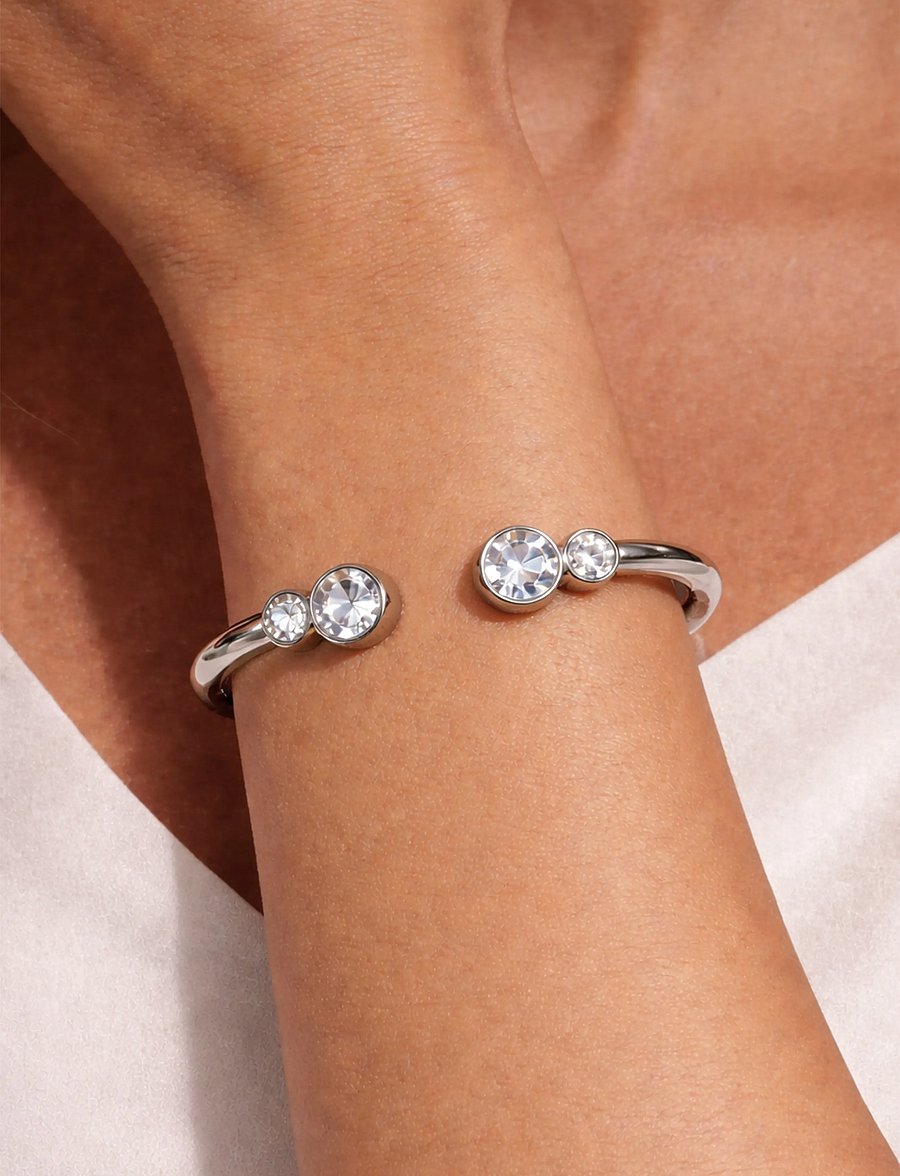 Dyrberg/Kern - MATE SS CRYSTAL - bangles-armband - white - 0