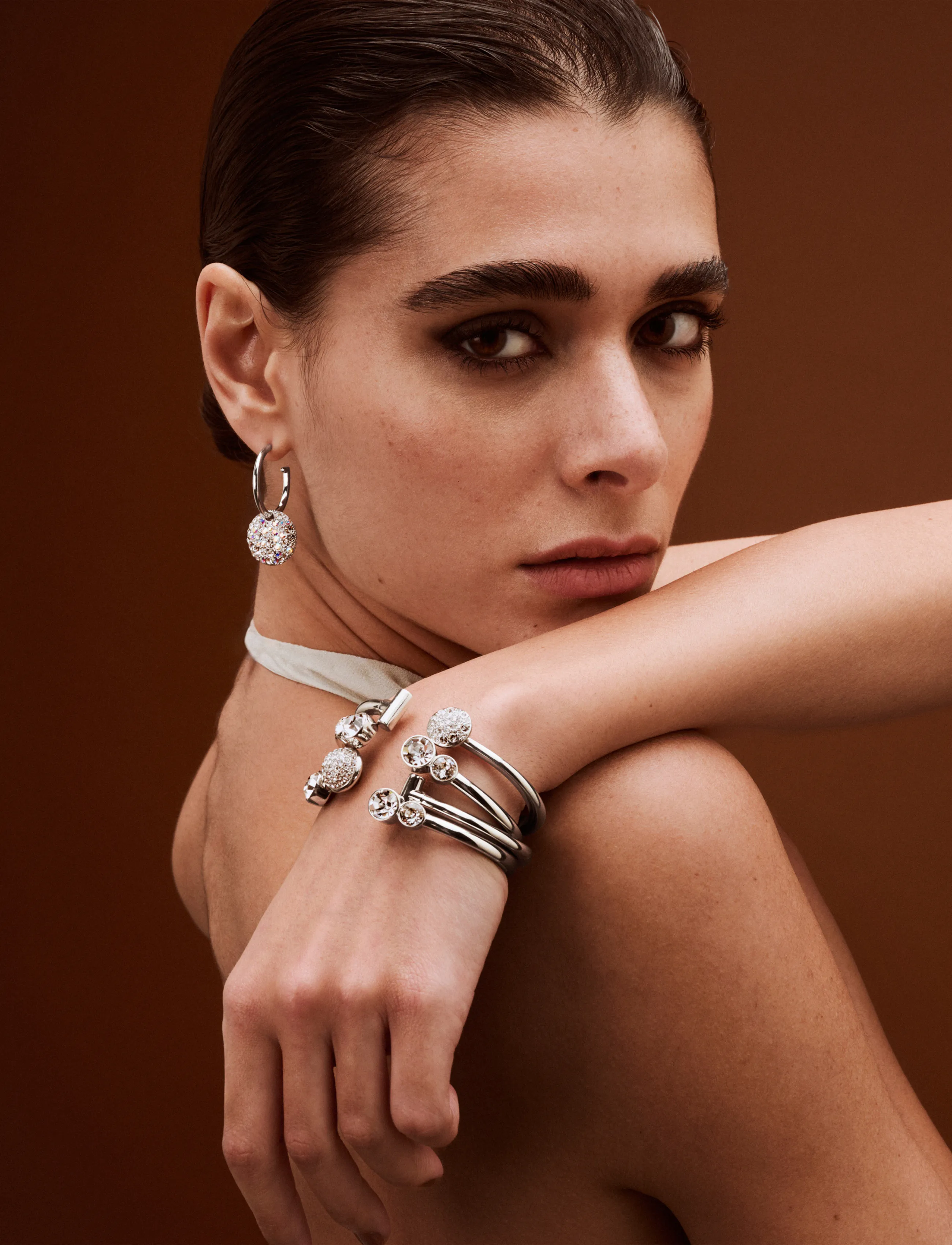 Dyrberg/Kern - MATE SS CRYSTAL - bangles-armband - white - 2