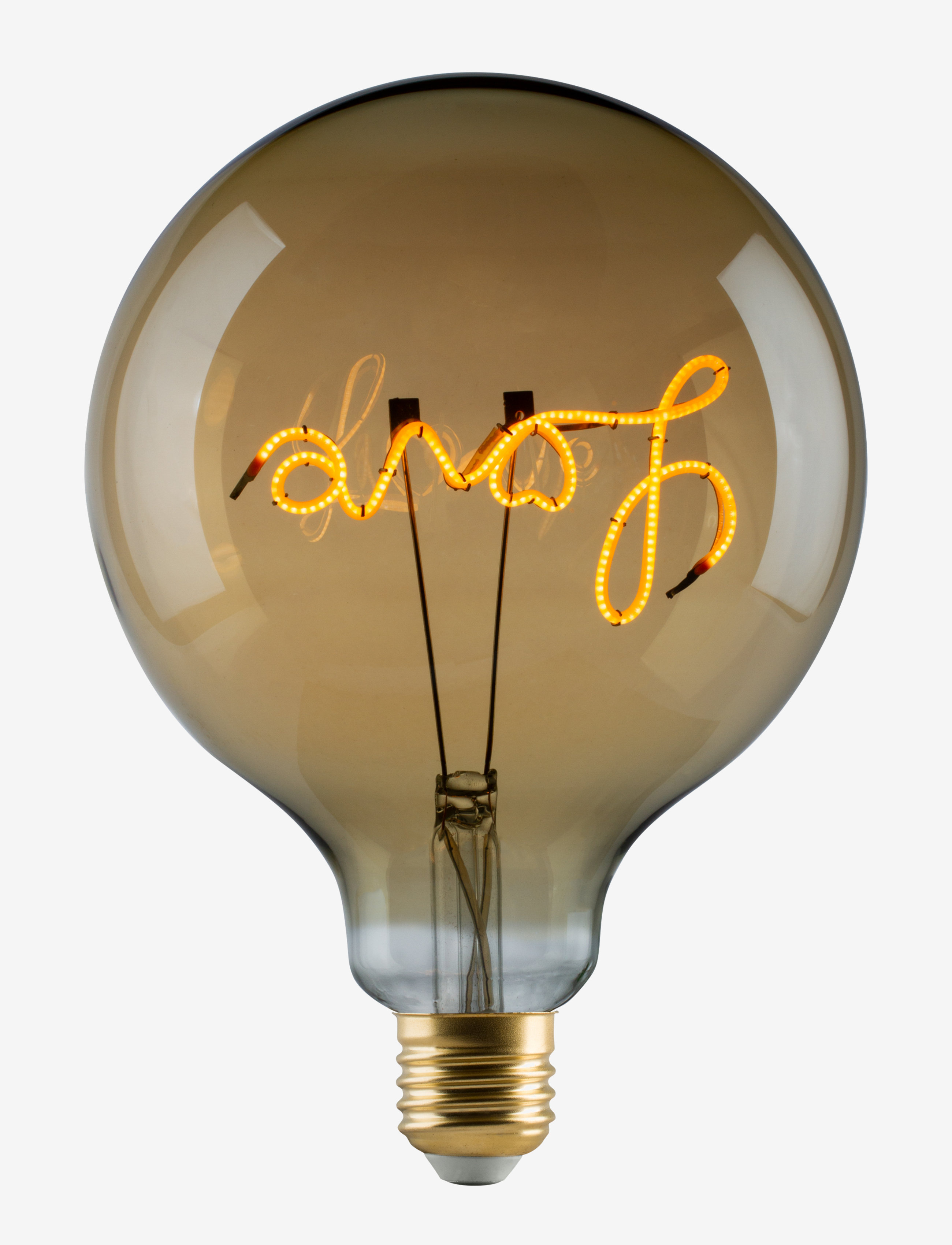 e3light E3 Led Vintage 920 "Love" Base Up Golden Dimmable, Ø12.5X17.4 cm, Lighting, Gold - Lighting Bulbs, Homeware