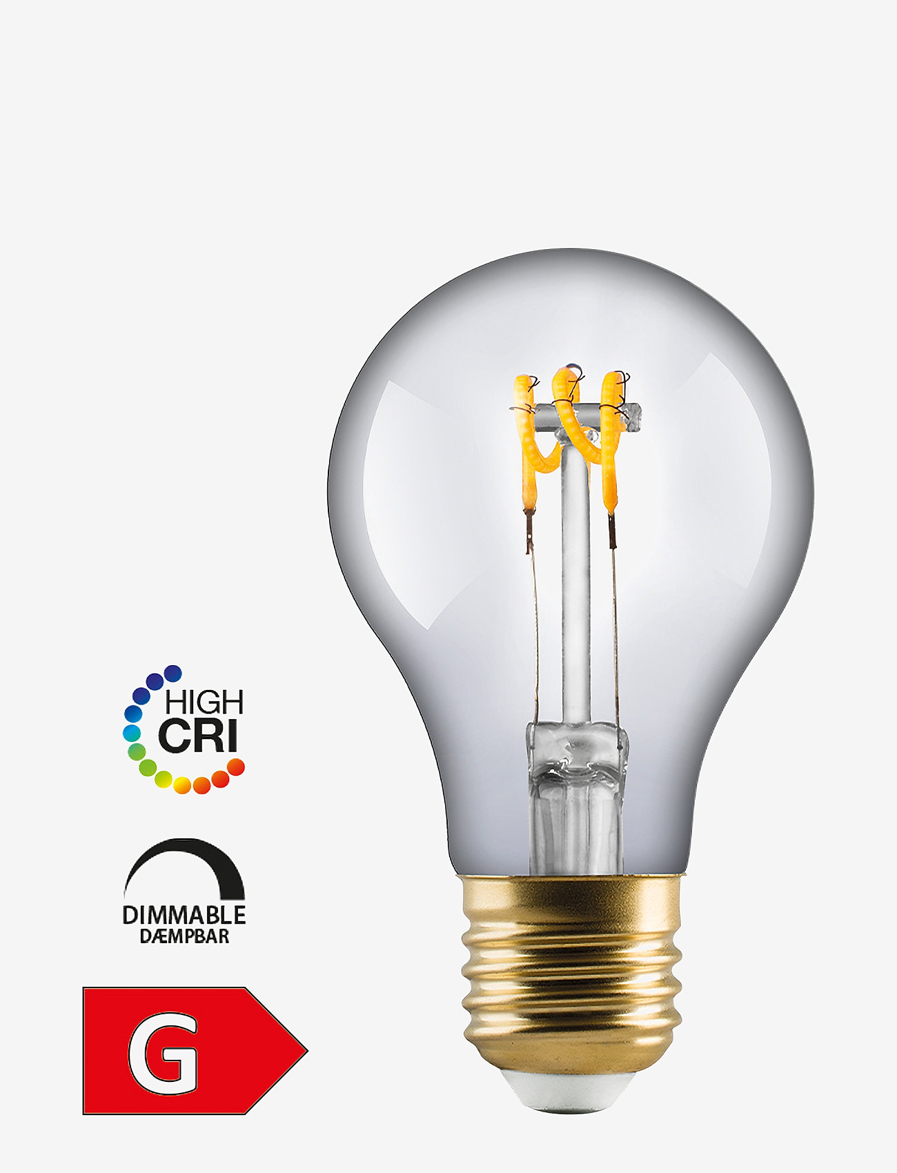 e3light - e3 LED Vintage A60 E27 Spiral Dæmpbar Plastik - laveste priser - clear - 0