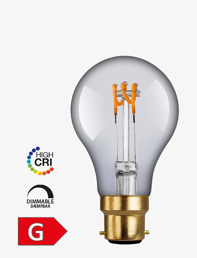 e3light - e3 LED Vintage A60 B22 Spiral Dimmable Plastic - Ściemnia - clear - 0