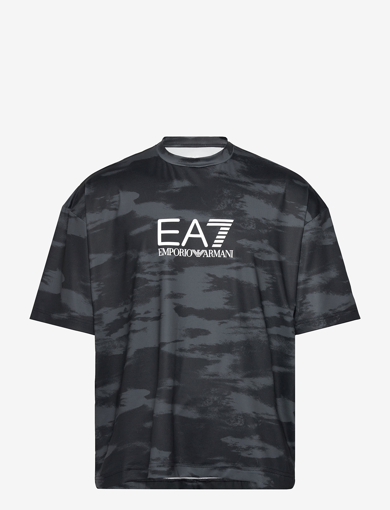 EA7 - T-SHIRT - herbstliche kleidung - fancy black - 0