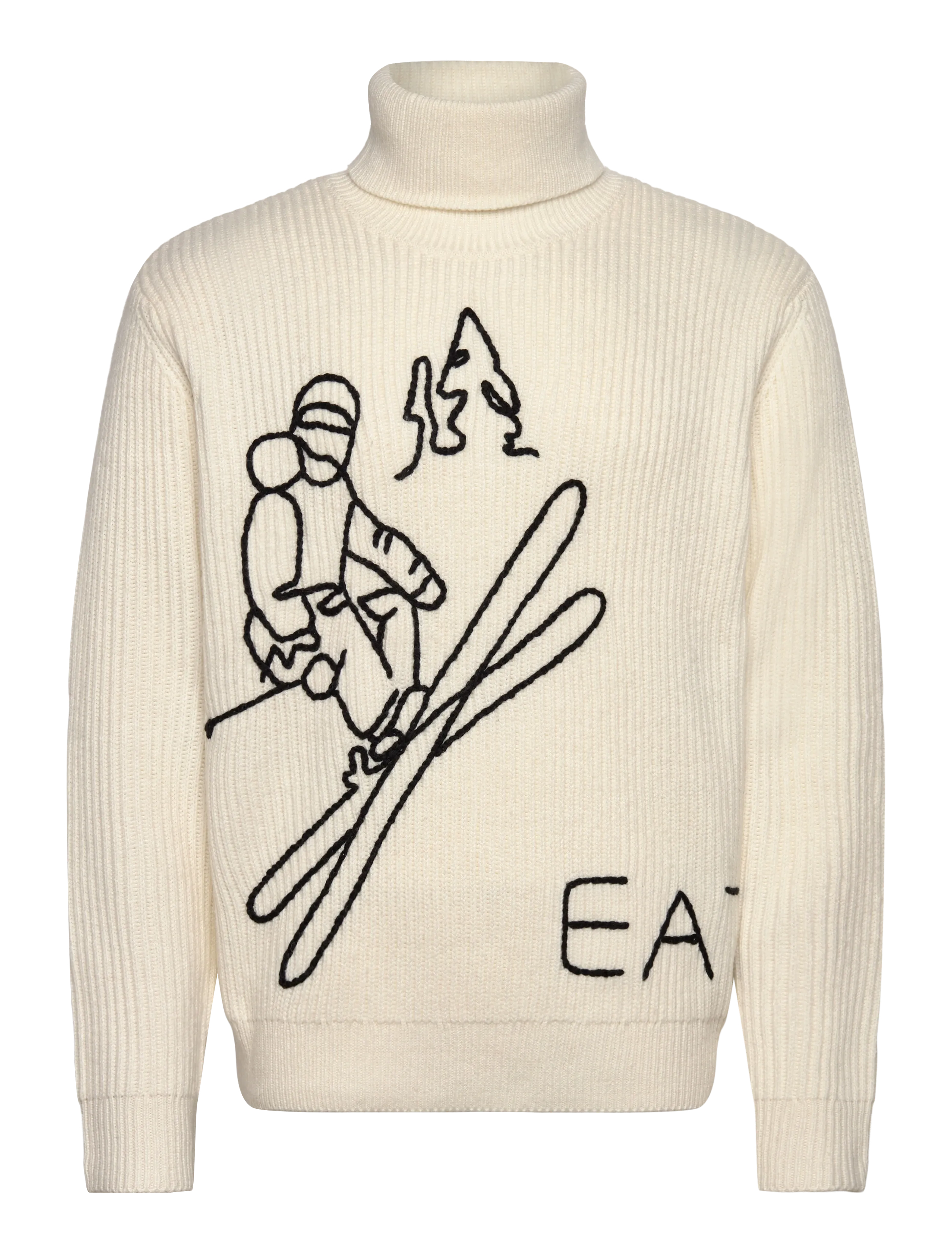 EA7 PULLOVER - Rollkragen - BIANCO / BLACK EMB / cream