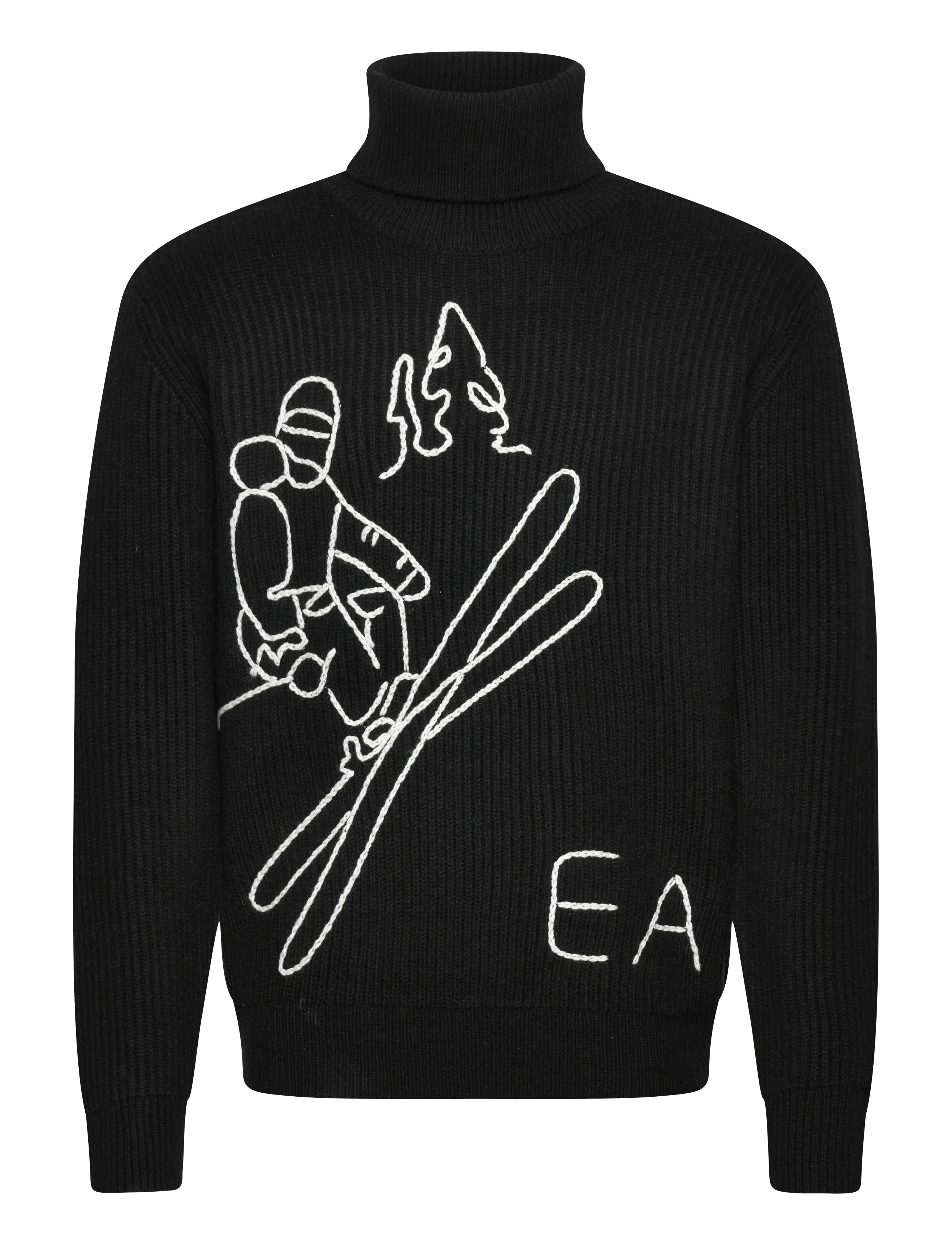 EA7 PULLOVER - Rollkragen - BLACK / BIANCO EMB / black