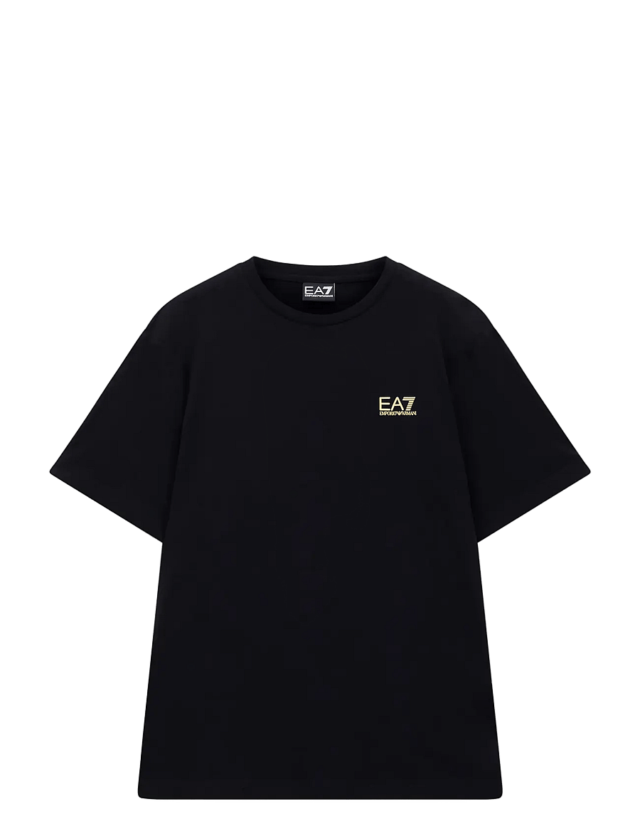 EA7 - T-SHIRT - kurzärmelige t-shirts - black / gold - 1