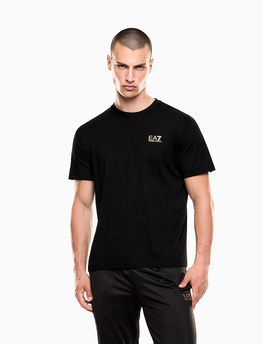 EA7 - T-SHIRT - kurzärmelige t-shirts - black / gold - 2