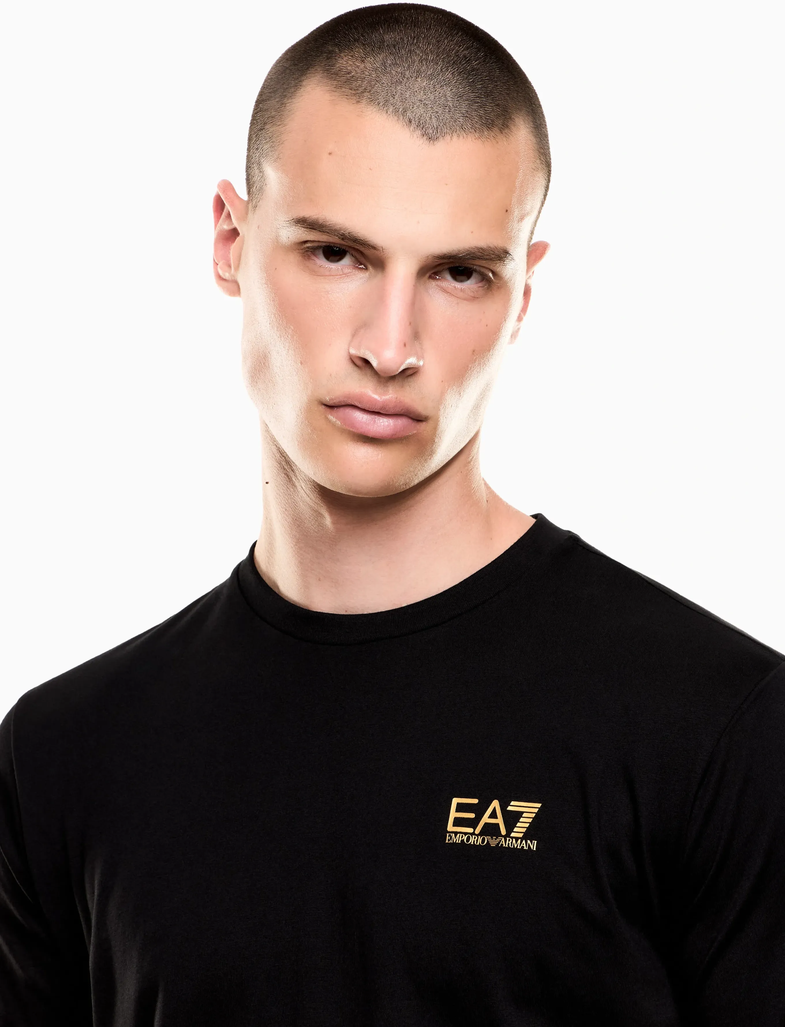 EA7 - T-SHIRT - kortärmade t-shirts - black / gold - 3