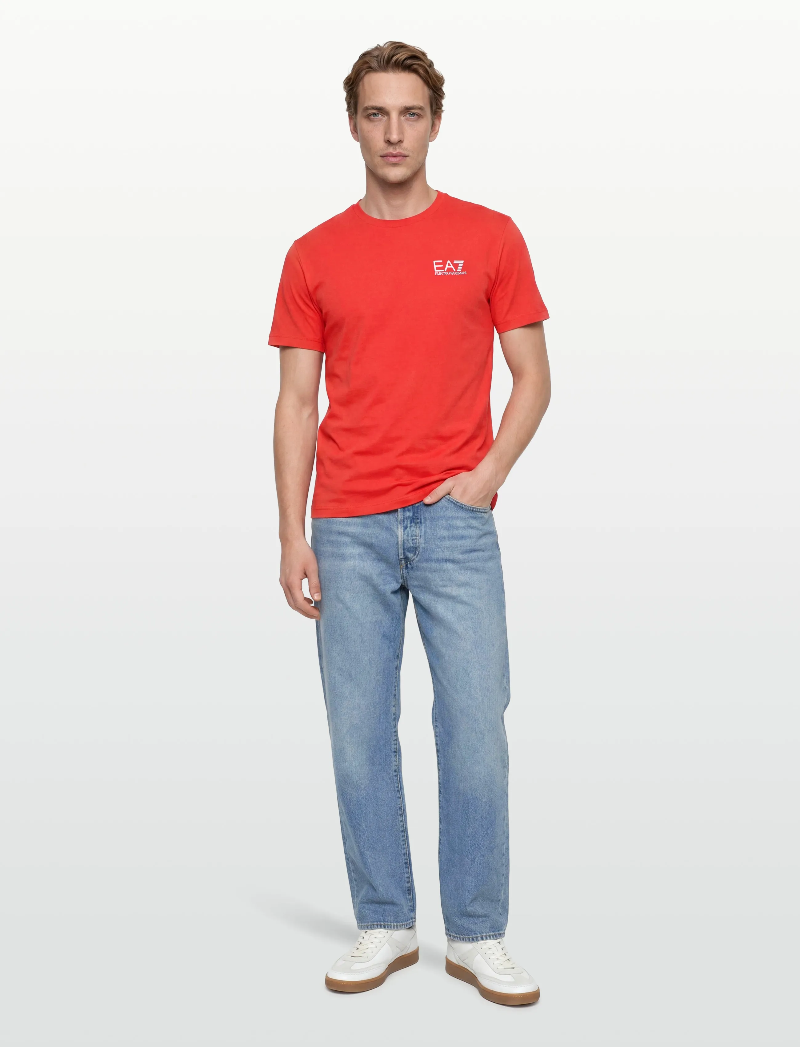 EA7 T-Shirt, 3XL, T-shirts, Rot - Short-sleeved, Männerswear