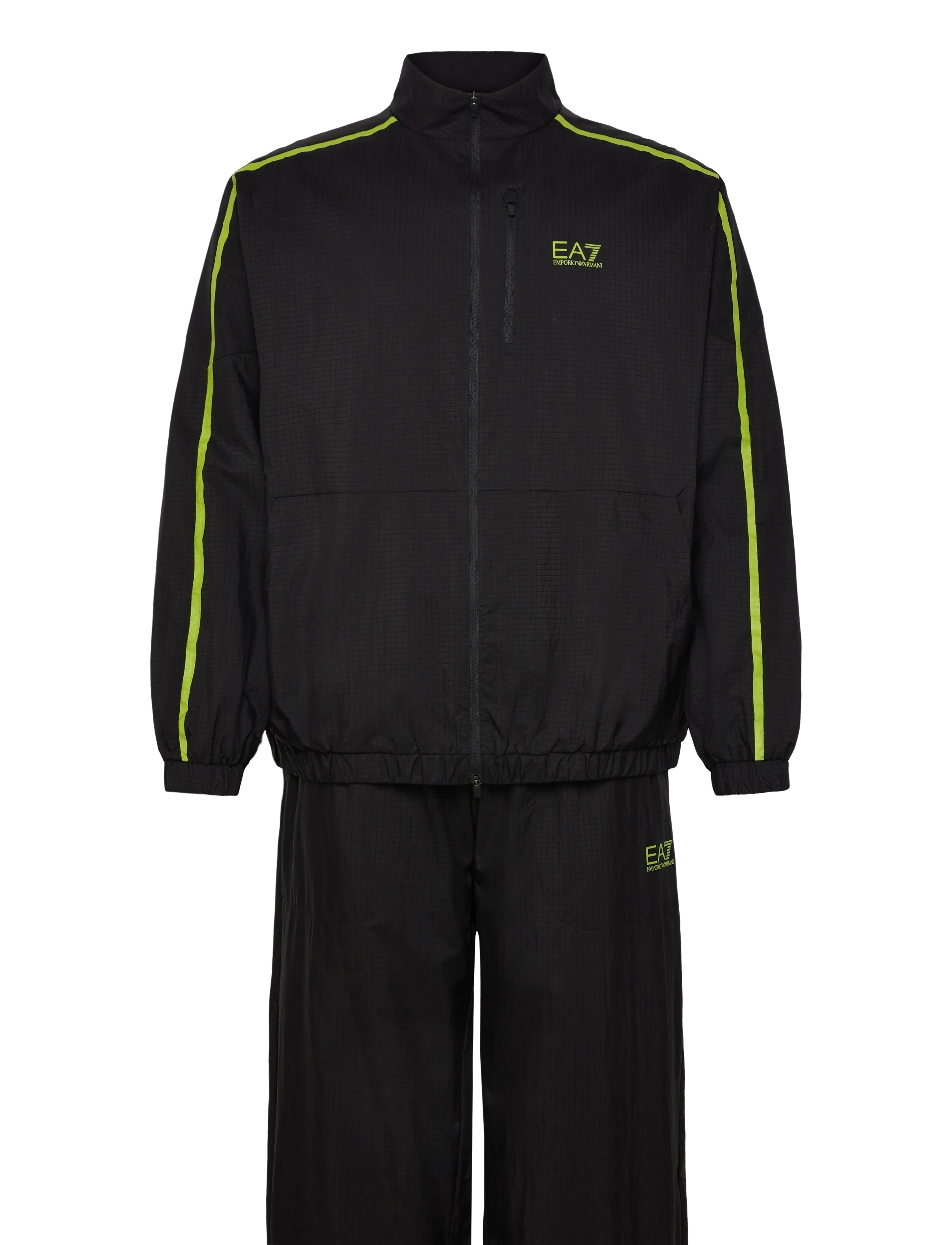 EA7 TRACKSUIT - Träningsoveraller - BLACK/MACAW GREEN / black