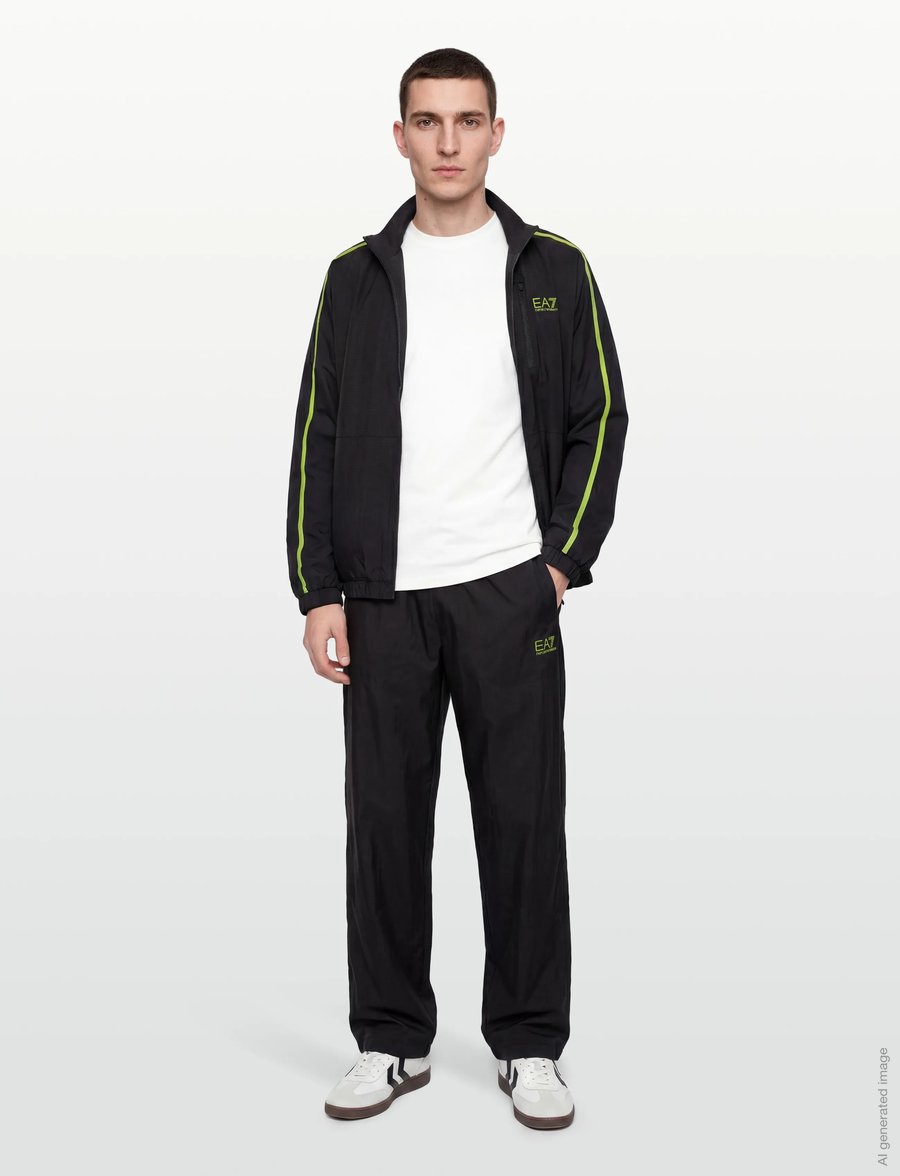 EA7 - TRACKSUIT - black/macaw green - 0