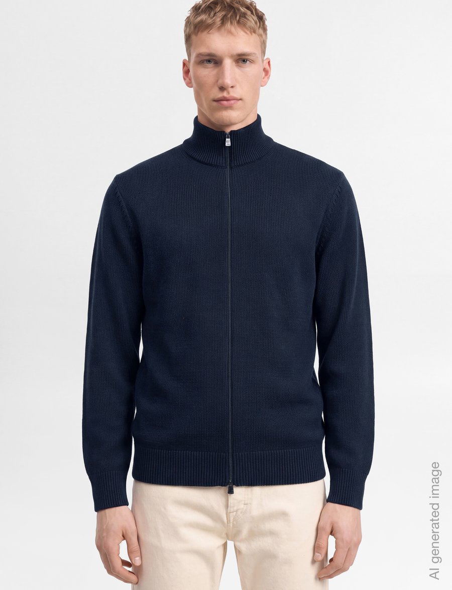 EA7 - CARDIGAN - pullover mit durchgehendem reißverschluss - armani blue - 3