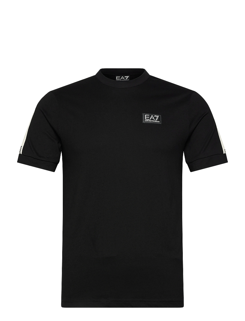 EA7 - T-SHIRT - short-sleeved t-shirts - black/vanilla ice - 0
