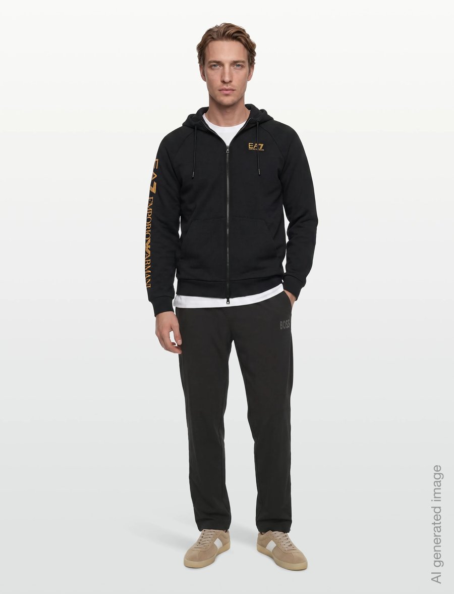 EA7 - SWEATSHIRT - kapuzenpullover - black/gold - 0