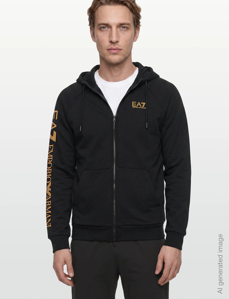 EA7 - SWEATSHIRT - kapuzenpullover - black/gold - 3