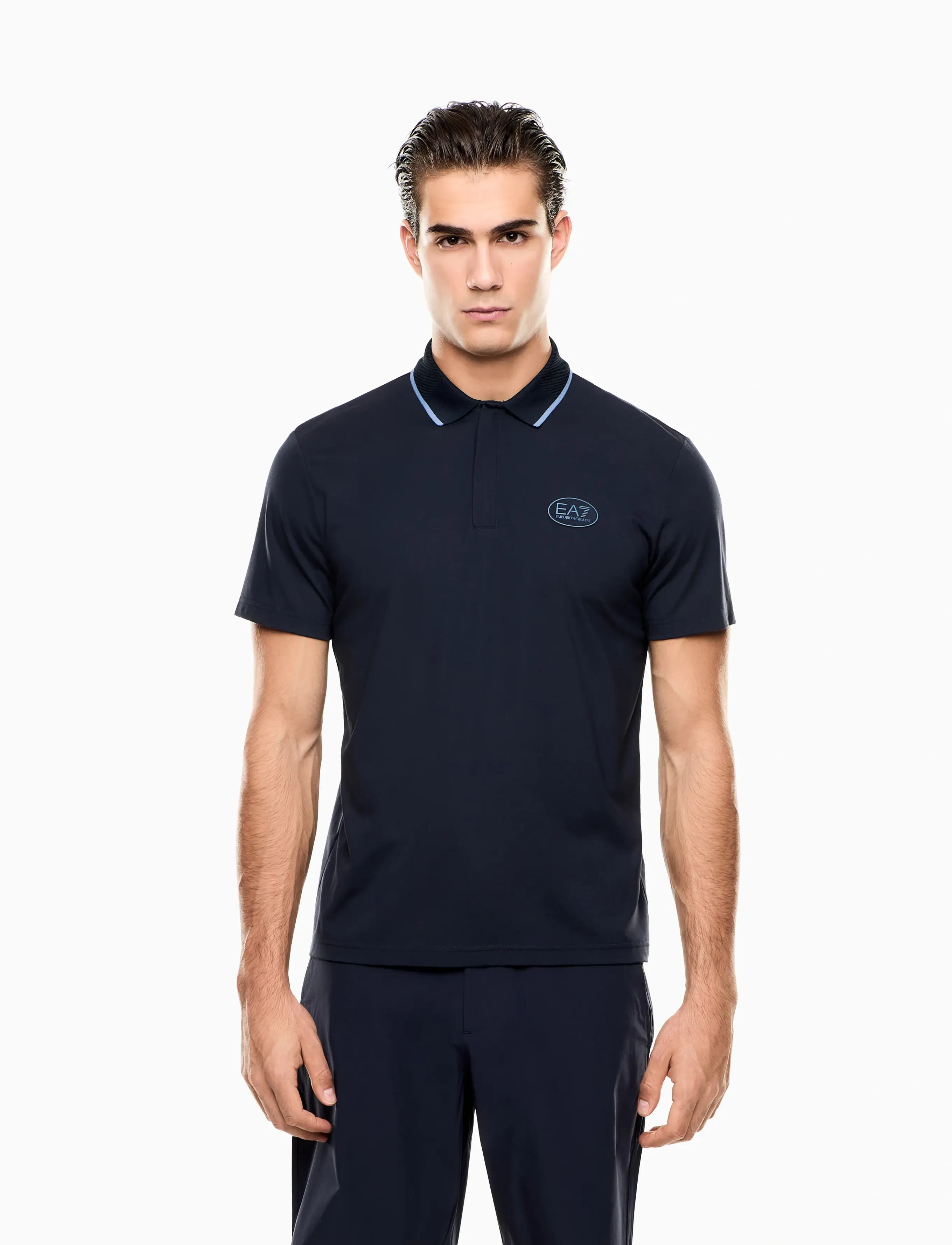 EA7 Polo Shirt, M, Polos, Marineblau - Short-sleeved, Männerswear