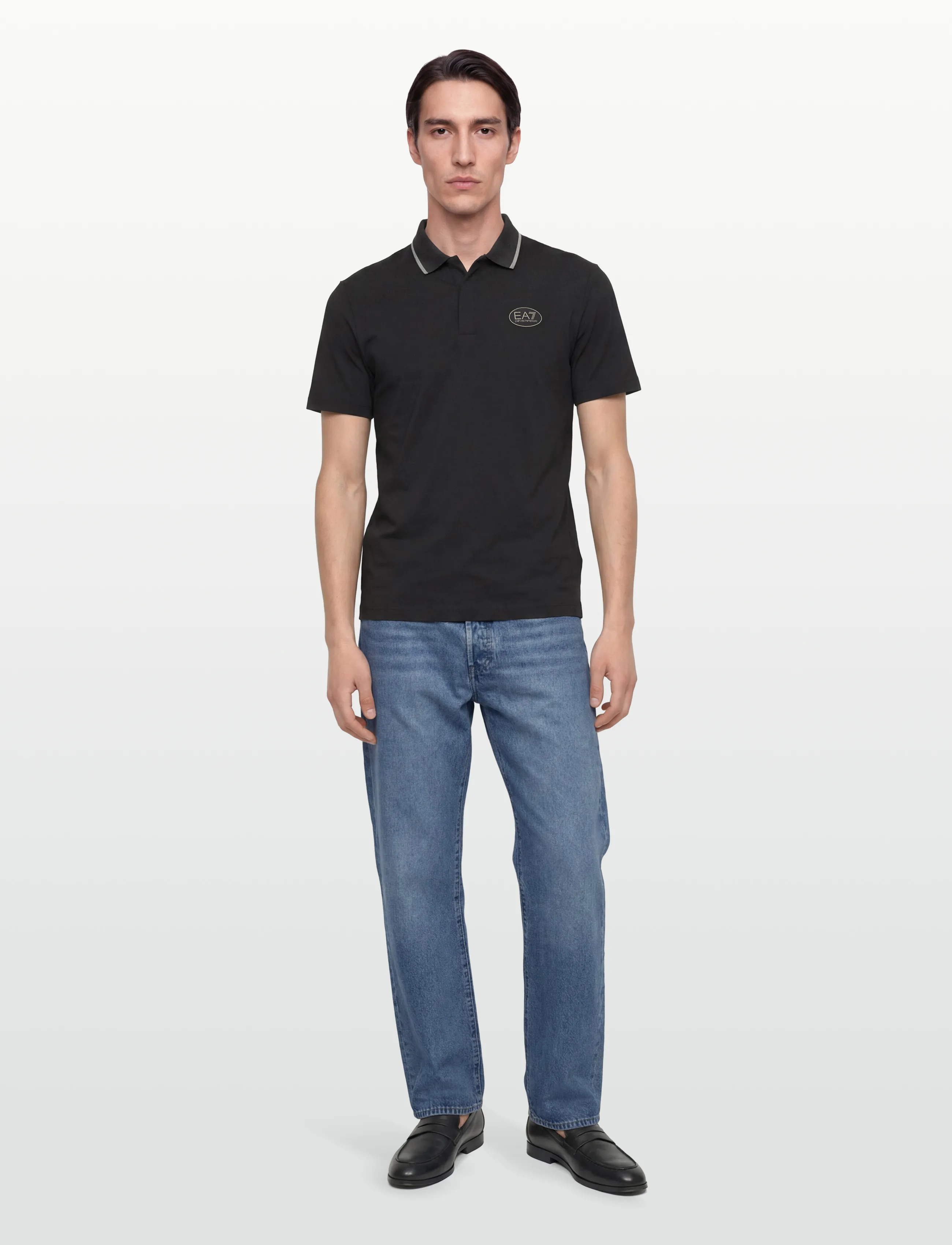 EA7 Polo Shirt, L, Polos, Schwarz - Short-sleeved, Männerswear