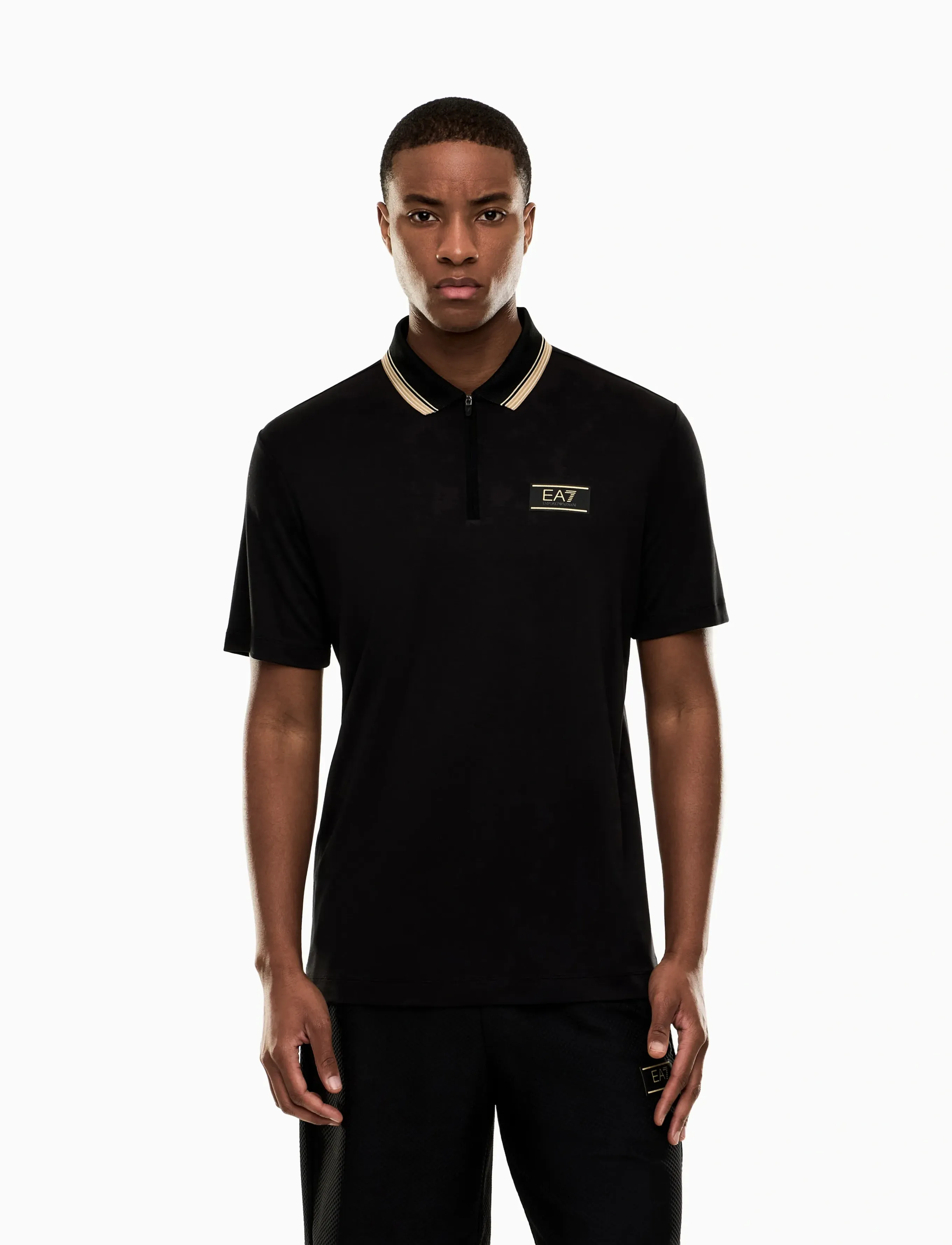 EA7 Polo Shirt, L, Polos, Schwarz - Short-sleeved, Männerswear