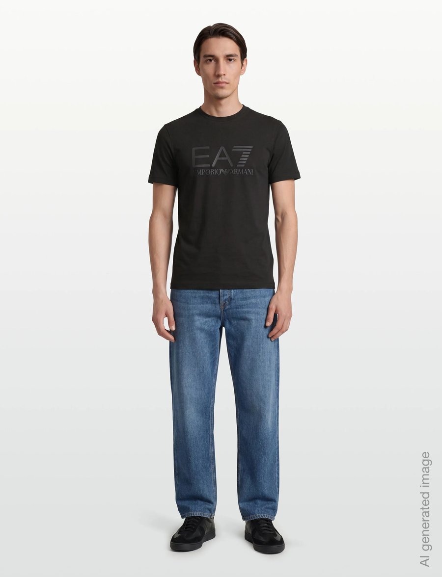 EA7 - T-SHIRT - lühikeste varrukatega t-särgid - black/black - 0
