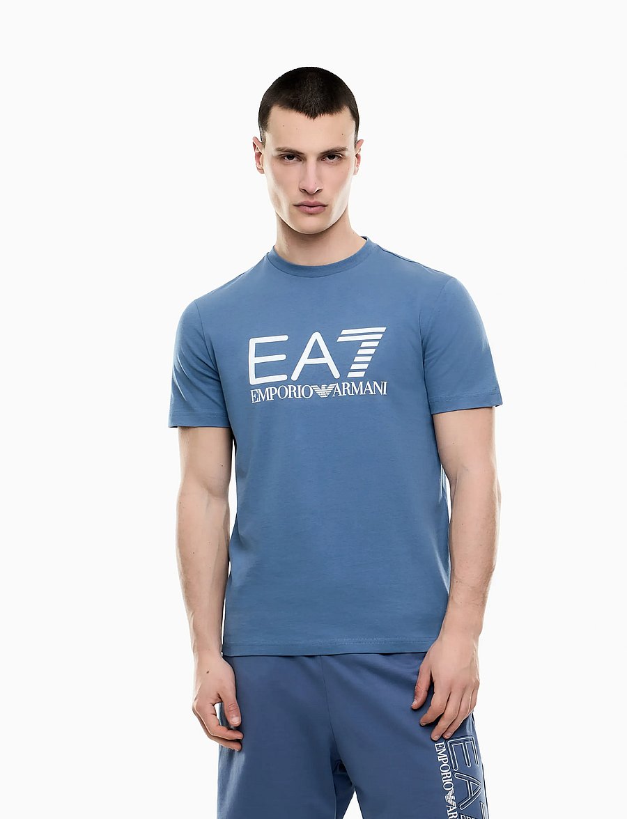 EA7 - T-SHIRT - kurzärmelige t-shirts - blue horizon - 0