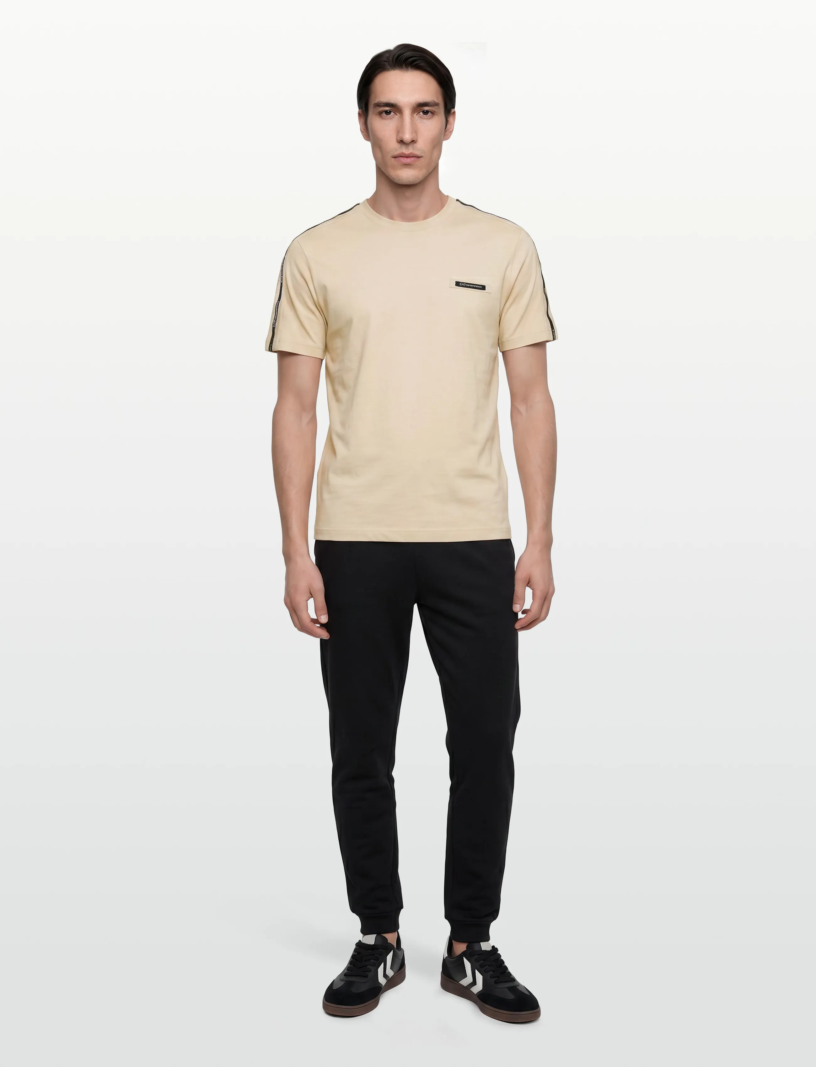 EA7 T-Shirt, M, T-shirts, Beige - Short-sleeved, Männerswear