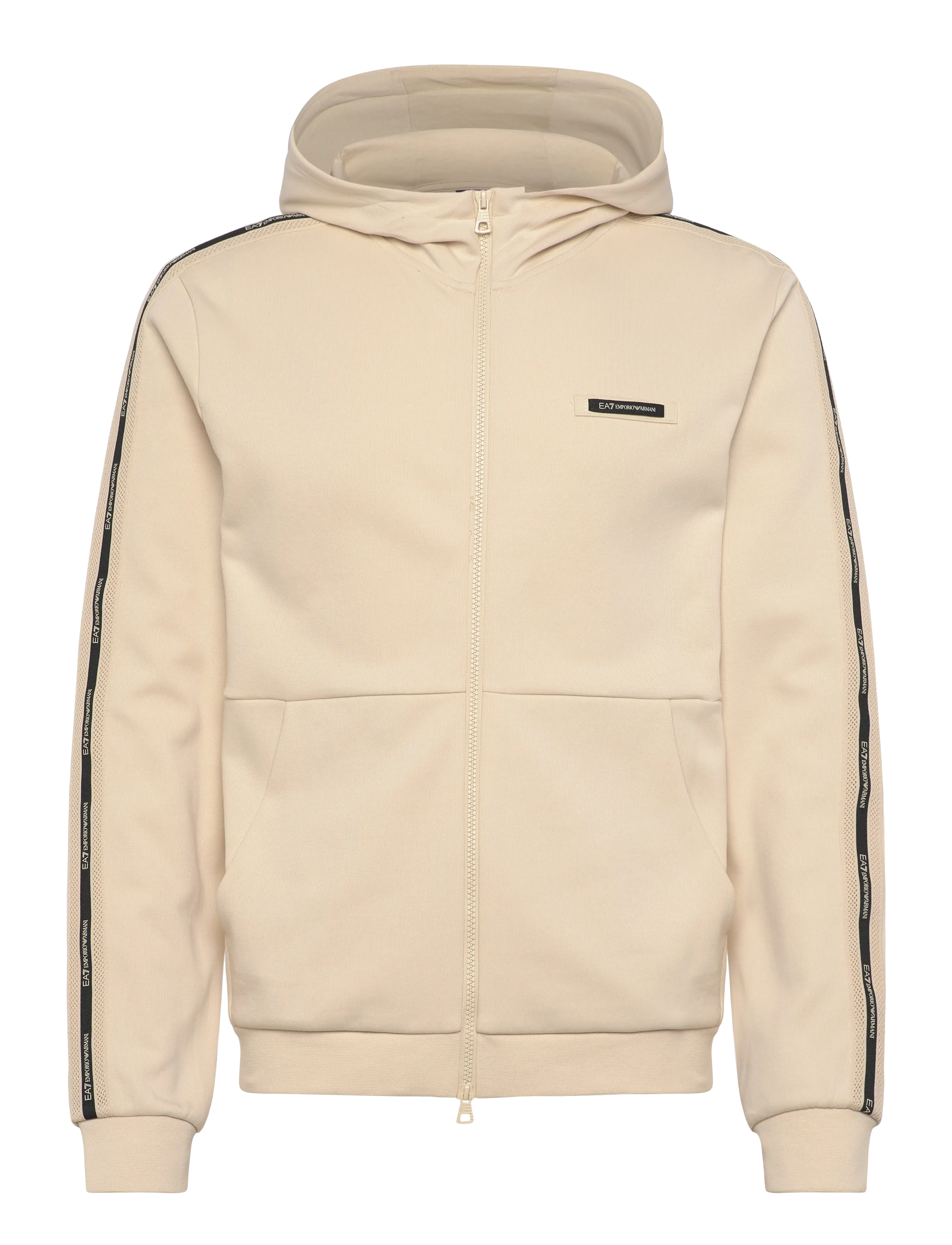 EA7 SWEATSHIRT - Kapuzenpullover - FOG / cream