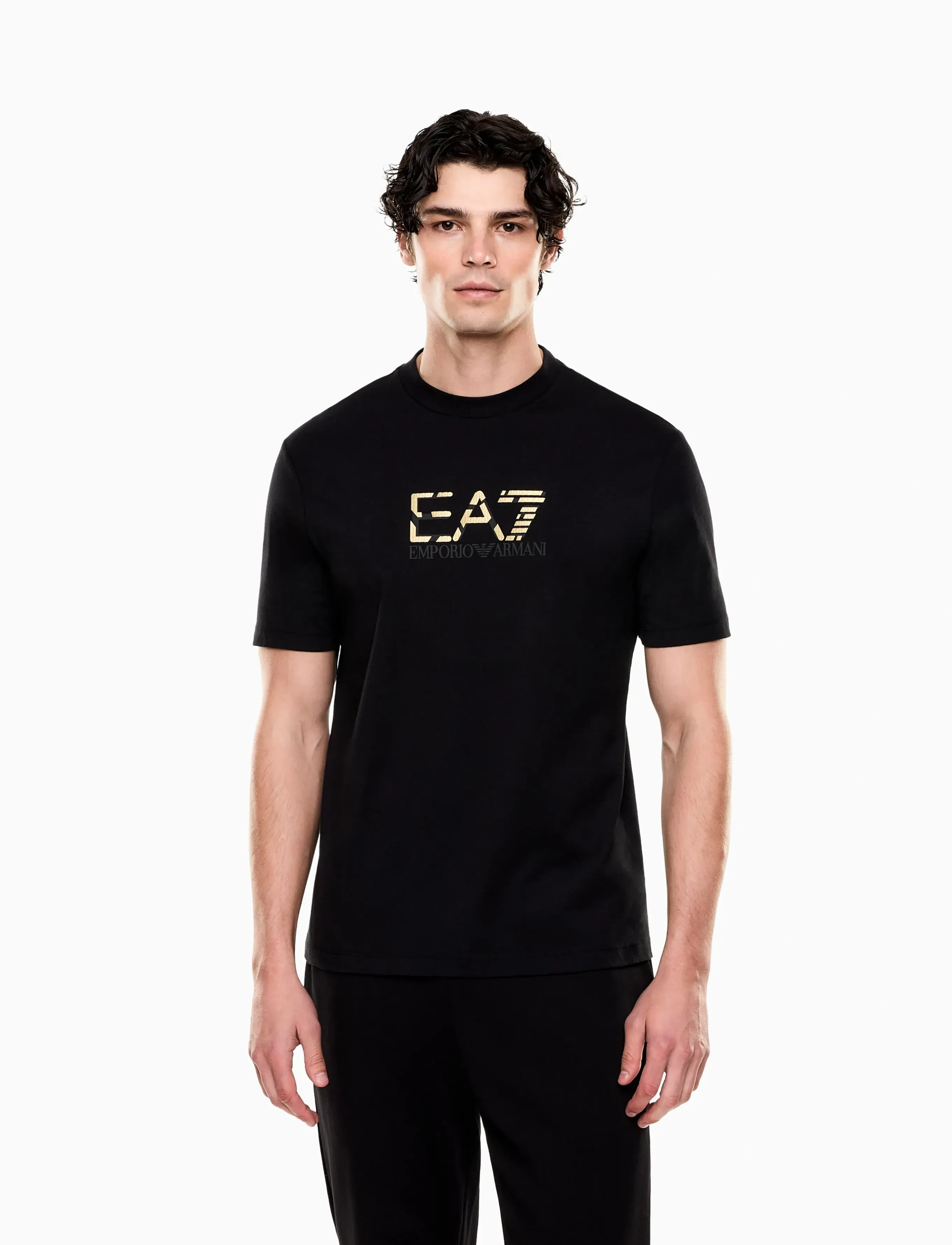 EA7 T-Shirt, L, T-shirts, Schwarz - Short-sleeved, Männerswear