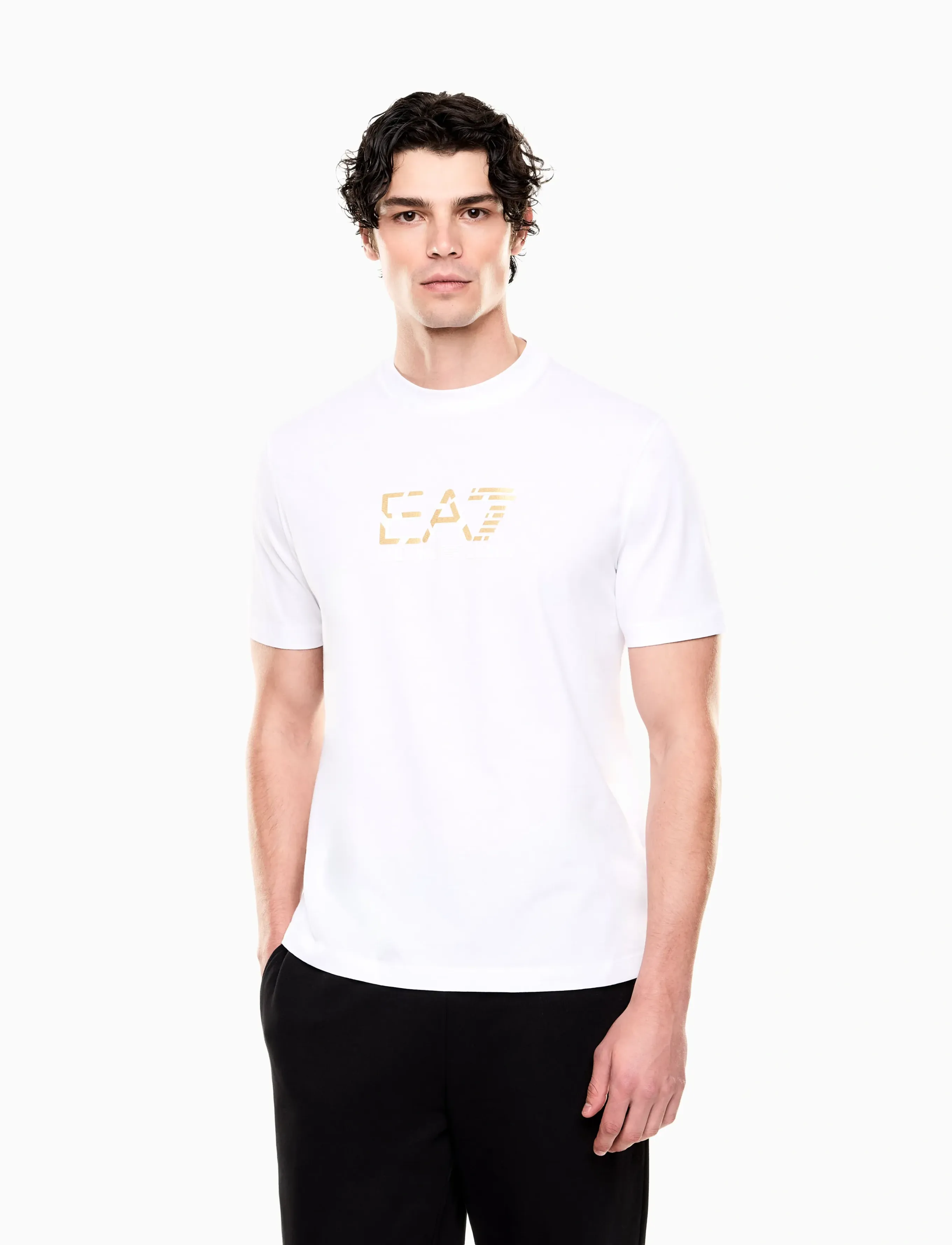 EA7 T-Shirt, S, T-shirts, Weiß - Short-sleeved, Männerswear