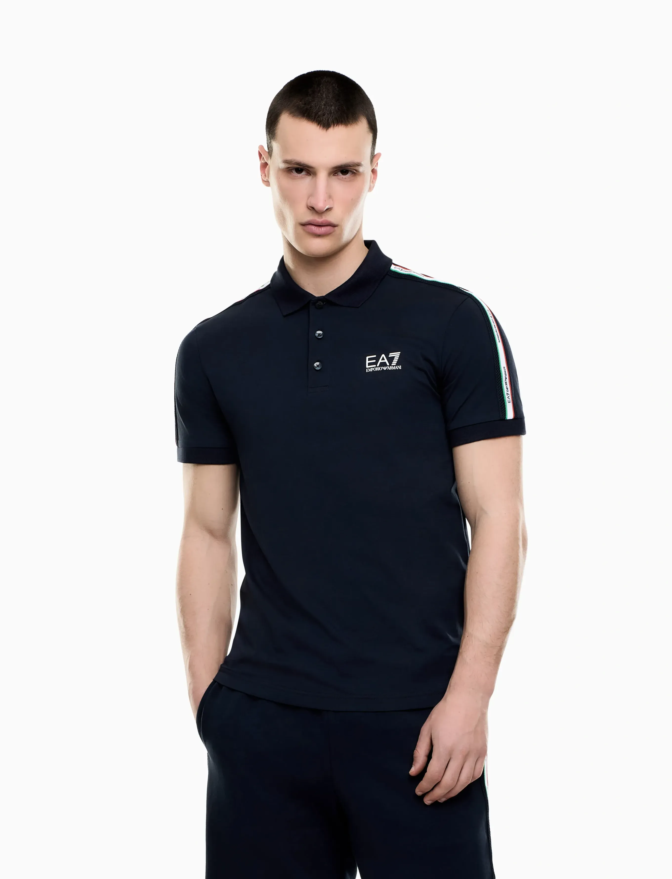 EA7 Polo Shirt, M, Polos, Marineblau - Short-sleeved, Männerswear