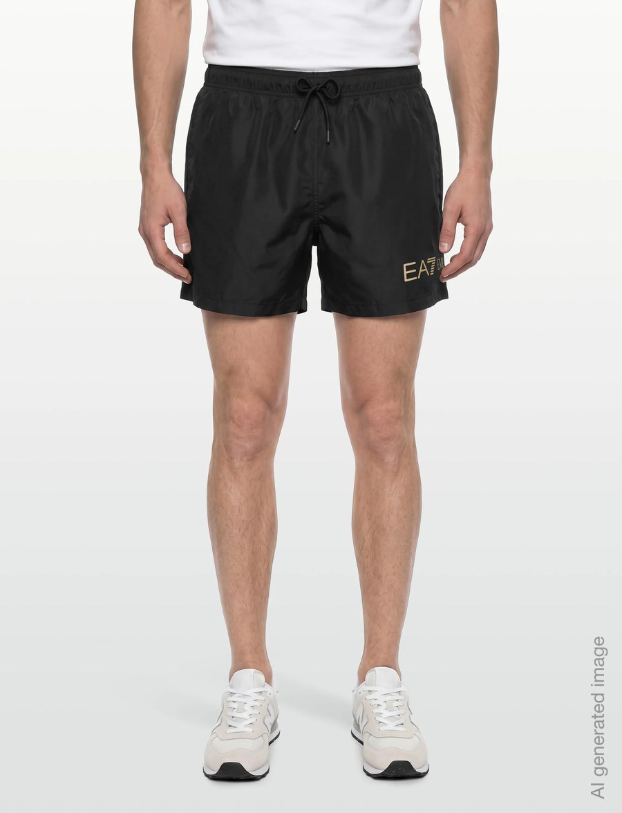 EA7 - SWIMMING TRUNK ACTIVE - swim shorts - black/gold - 3