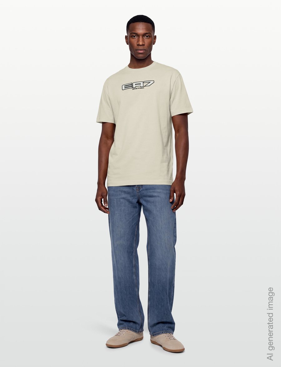 EA7 - T-SHIRT - korte mouwen - almond milk - 0