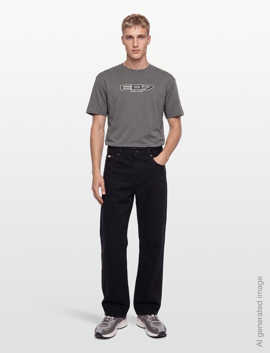 EA7 - T-SHIRT - t-krekli ar īsām piedurknēm - pewter - 0
