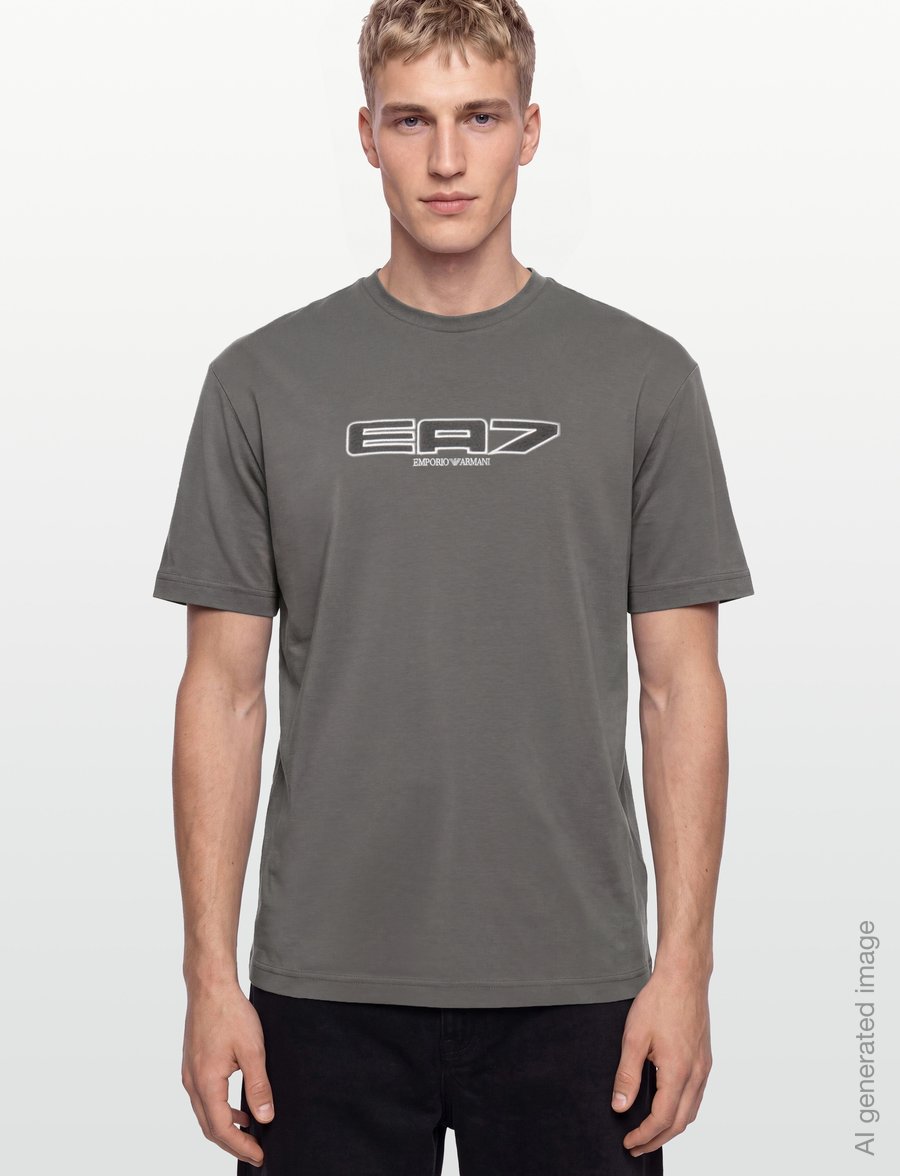 EA7 - T-SHIRT - t-krekli ar īsām piedurknēm - pewter - 3