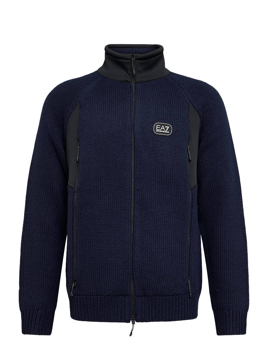 EA7 - CARDIGAN - pullover mit durchgehendem reißverschluss - armani blue - 0