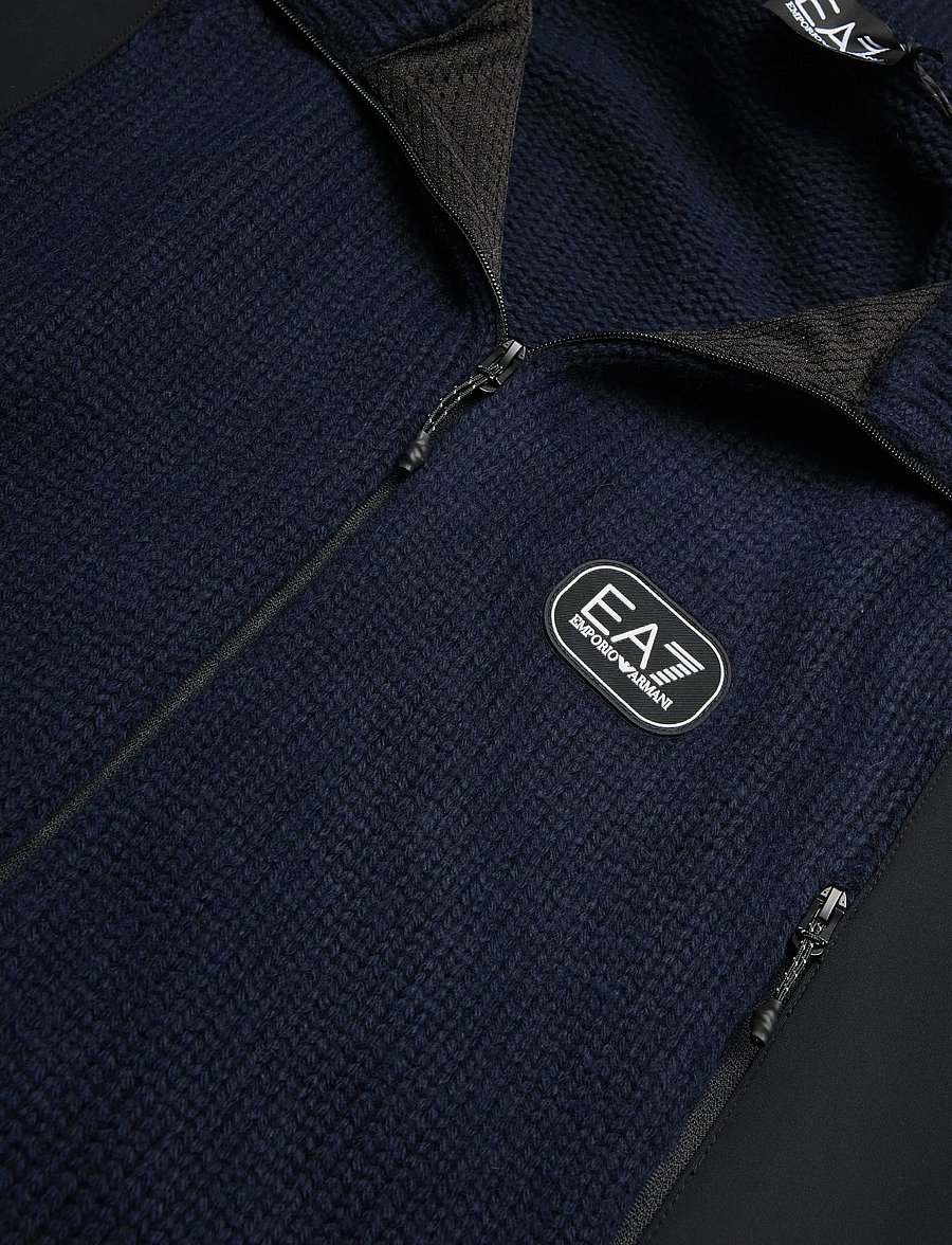 EA7 - CARDIGAN - pullover mit durchgehendem reißverschluss - armani blue - 2