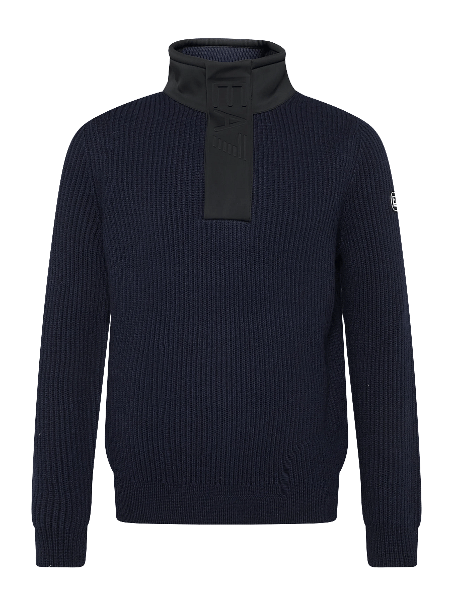 EA7 - PULLOVER - halfzip strik - armani blue - 0