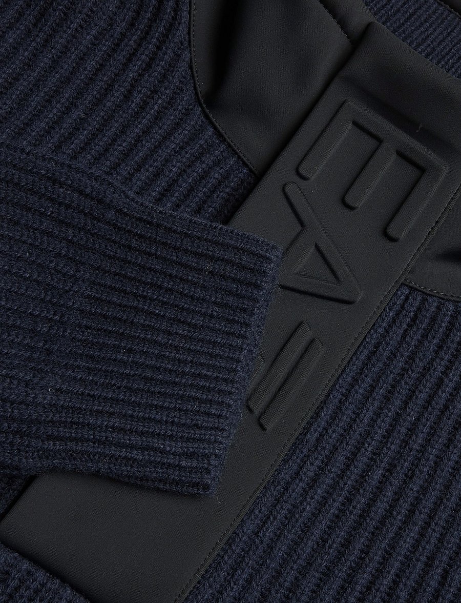 EA7 - PULLOVER - halfzip strik - armani blue - 2