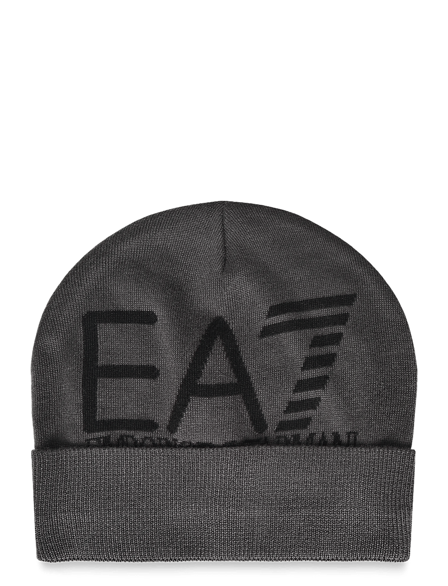 EA7 - BEANIE HAT - kootud mütsid - asphalt - 0
