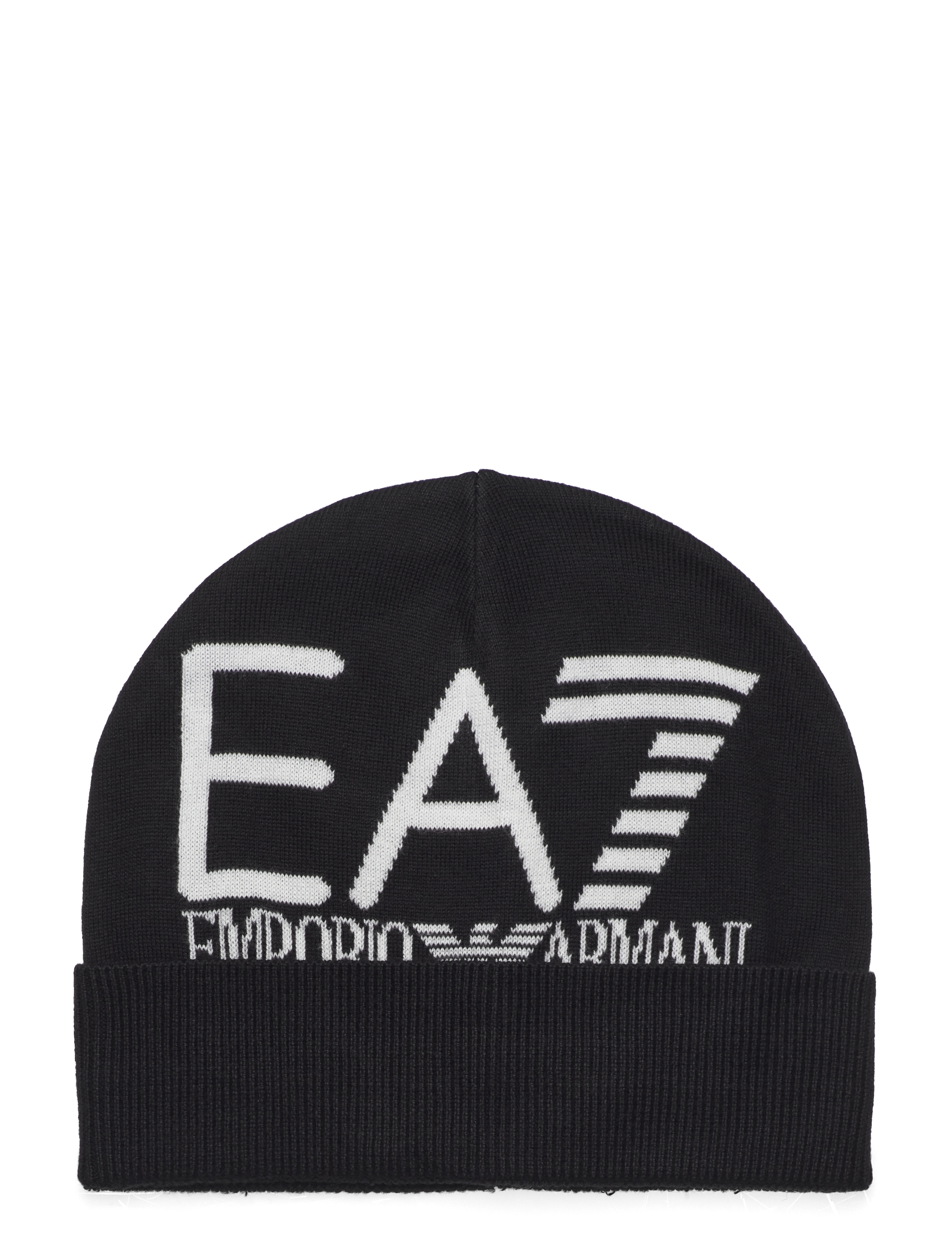 EA7 BEANIE HAT - Accessoarer - BLACK / WHITE / black