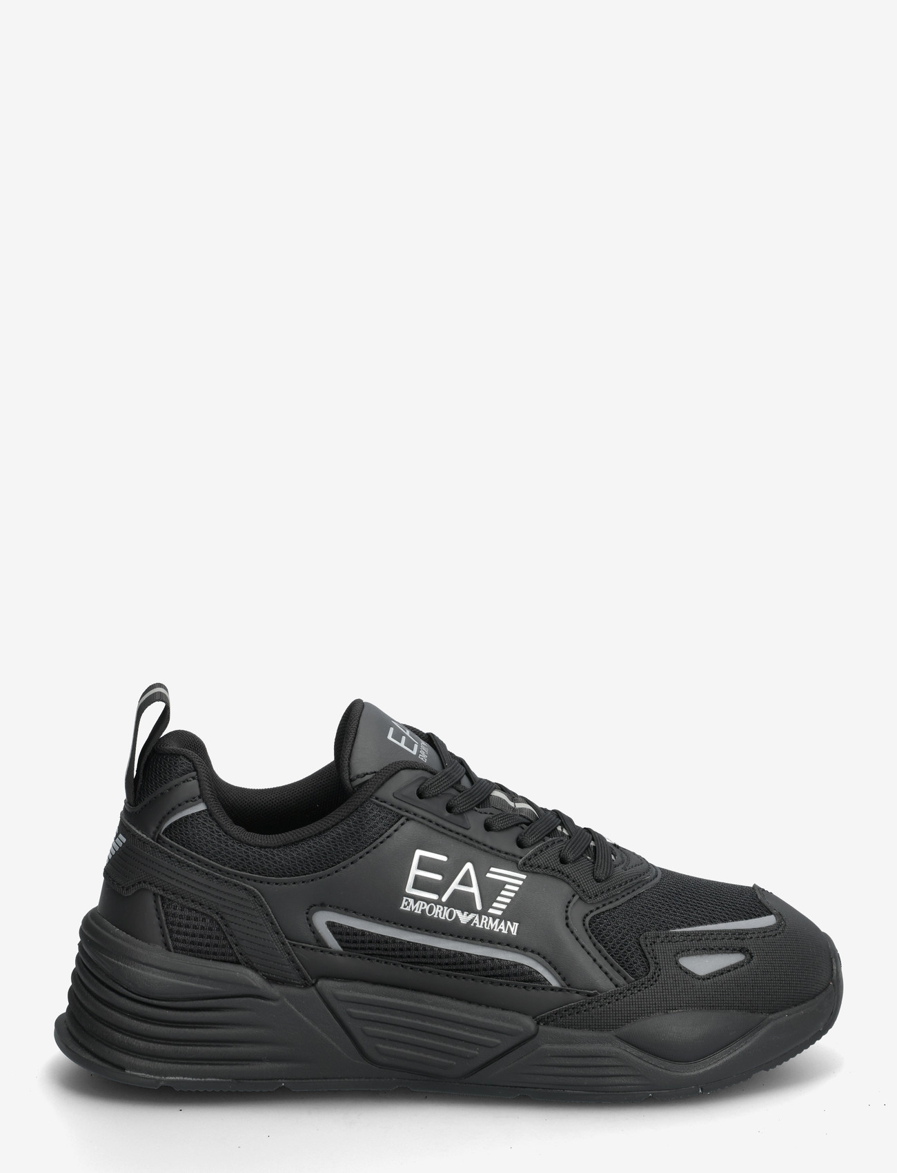 EA7 - SNEAKER - low tops - triple black+silver - 1