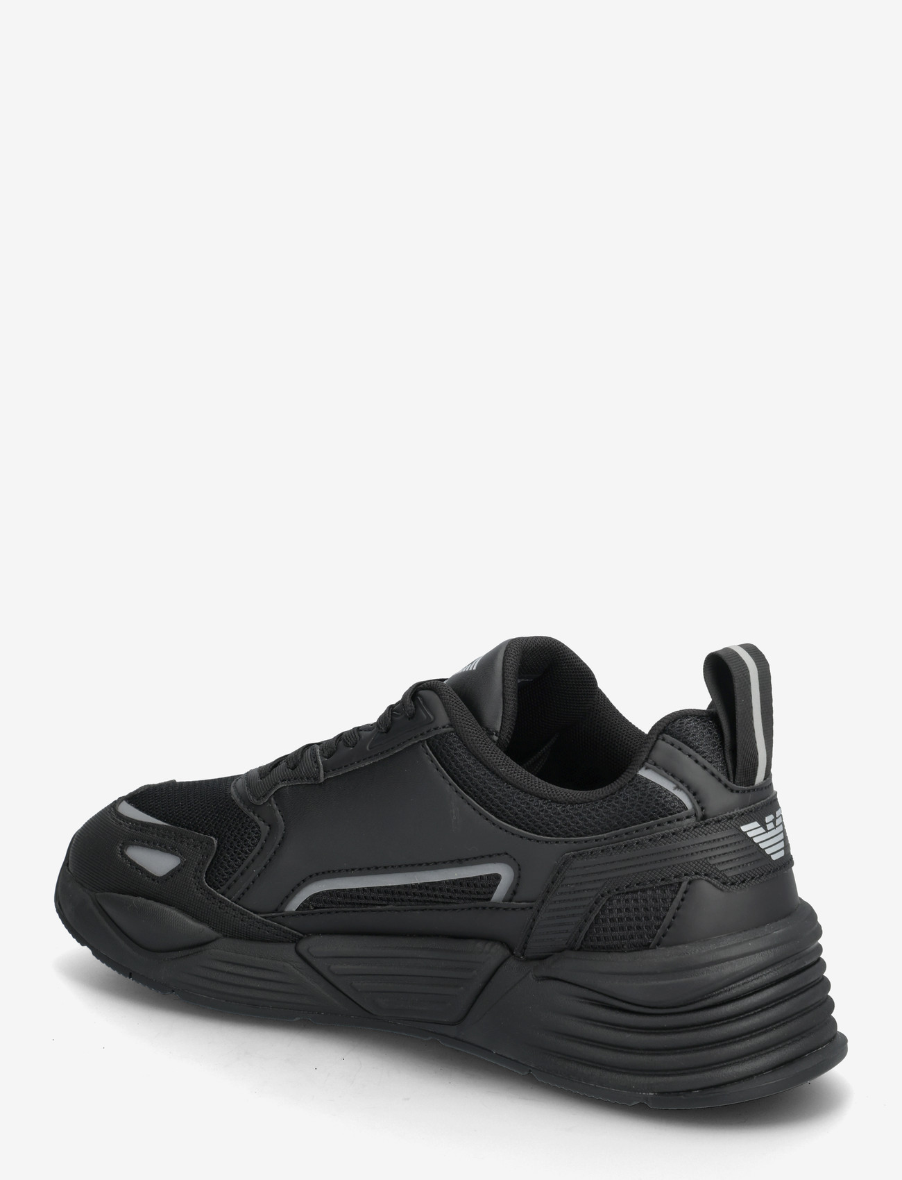 EA7 - SNEAKER - low tops - triple black+silver - 2