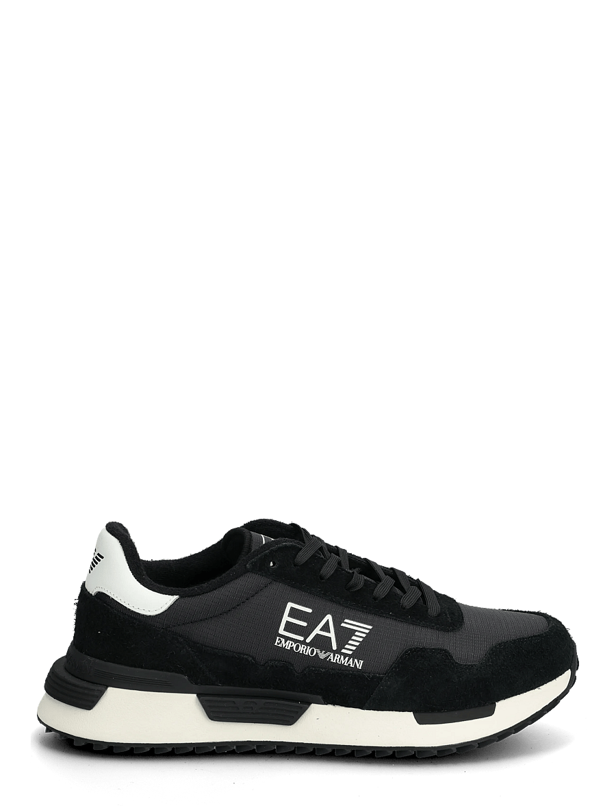 EA7 - SNEAKER - korkeavartiset tennarit - full black-white - 1
