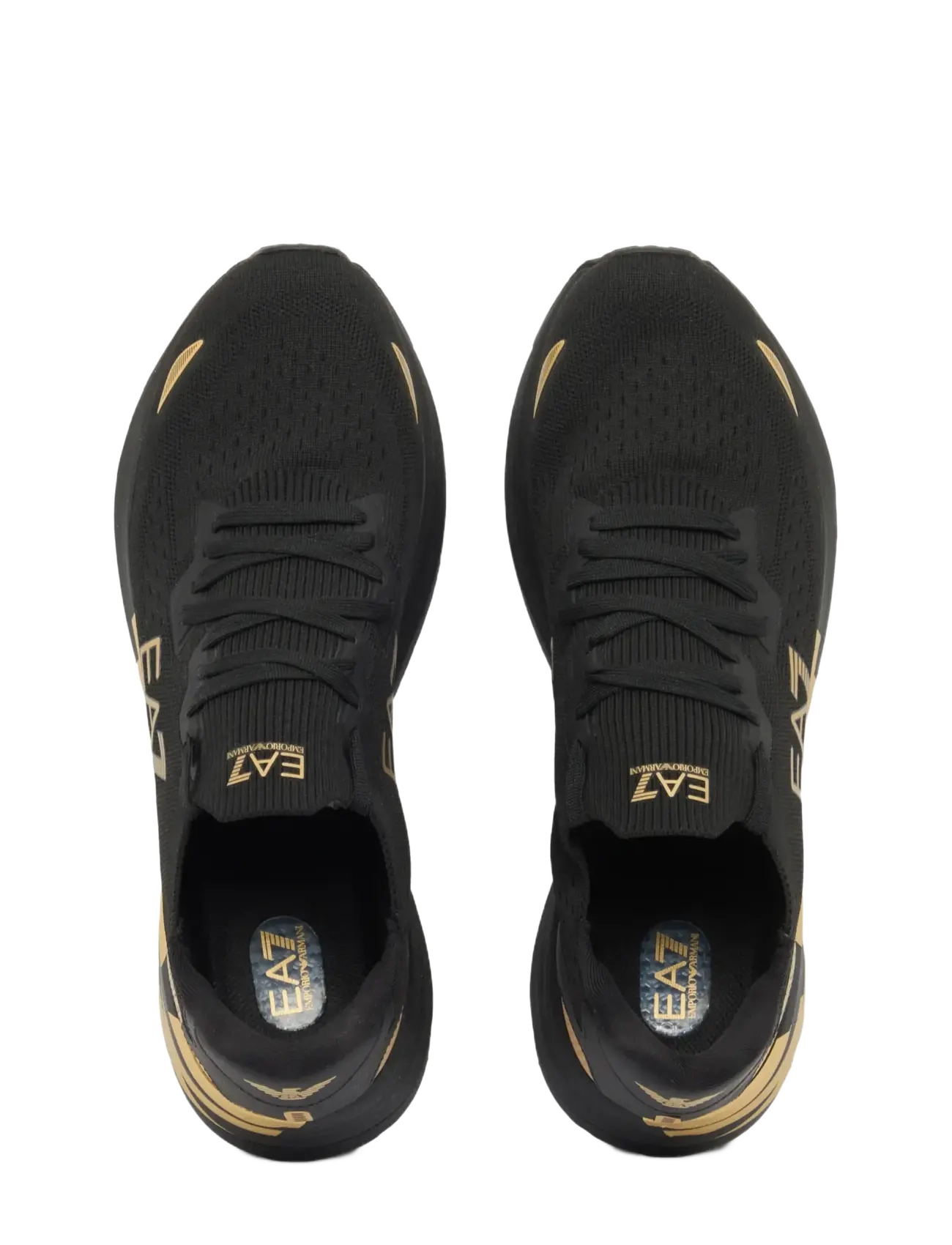 EA7 - SNEAKER - matalavartiset tennarit - triple black-gold - 2