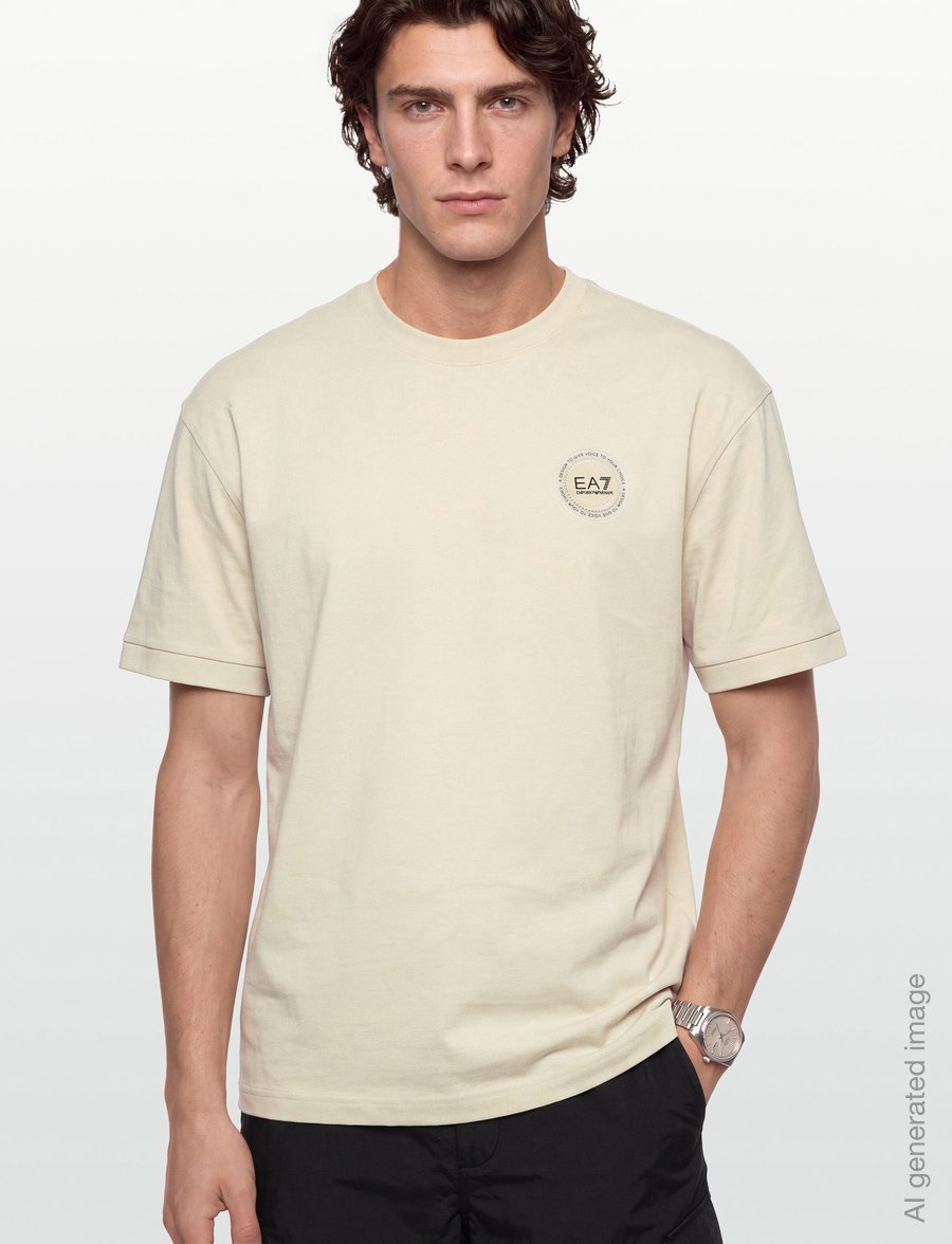 EA7 - T-SHIRT - lühikeste varrukatega t-särgid - almond milk - 3