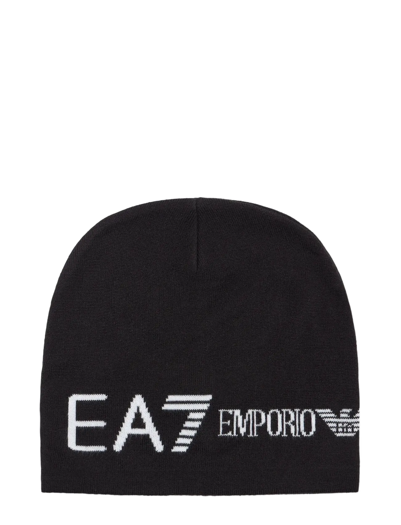EA7 BEANIE HAT - Kootud mütsid - BLACK/WHITE / black
