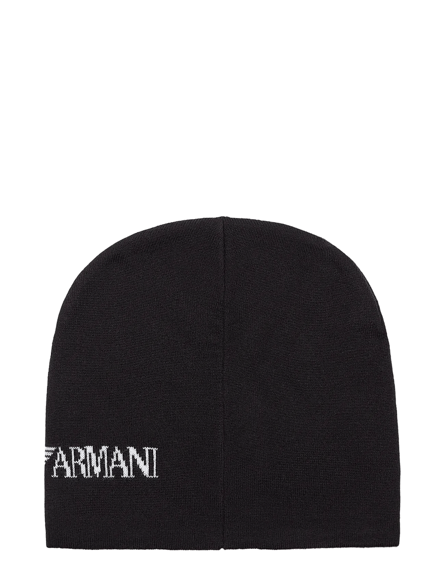 EA7 - BEANIE HAT - kootud mütsid - black/white - 2