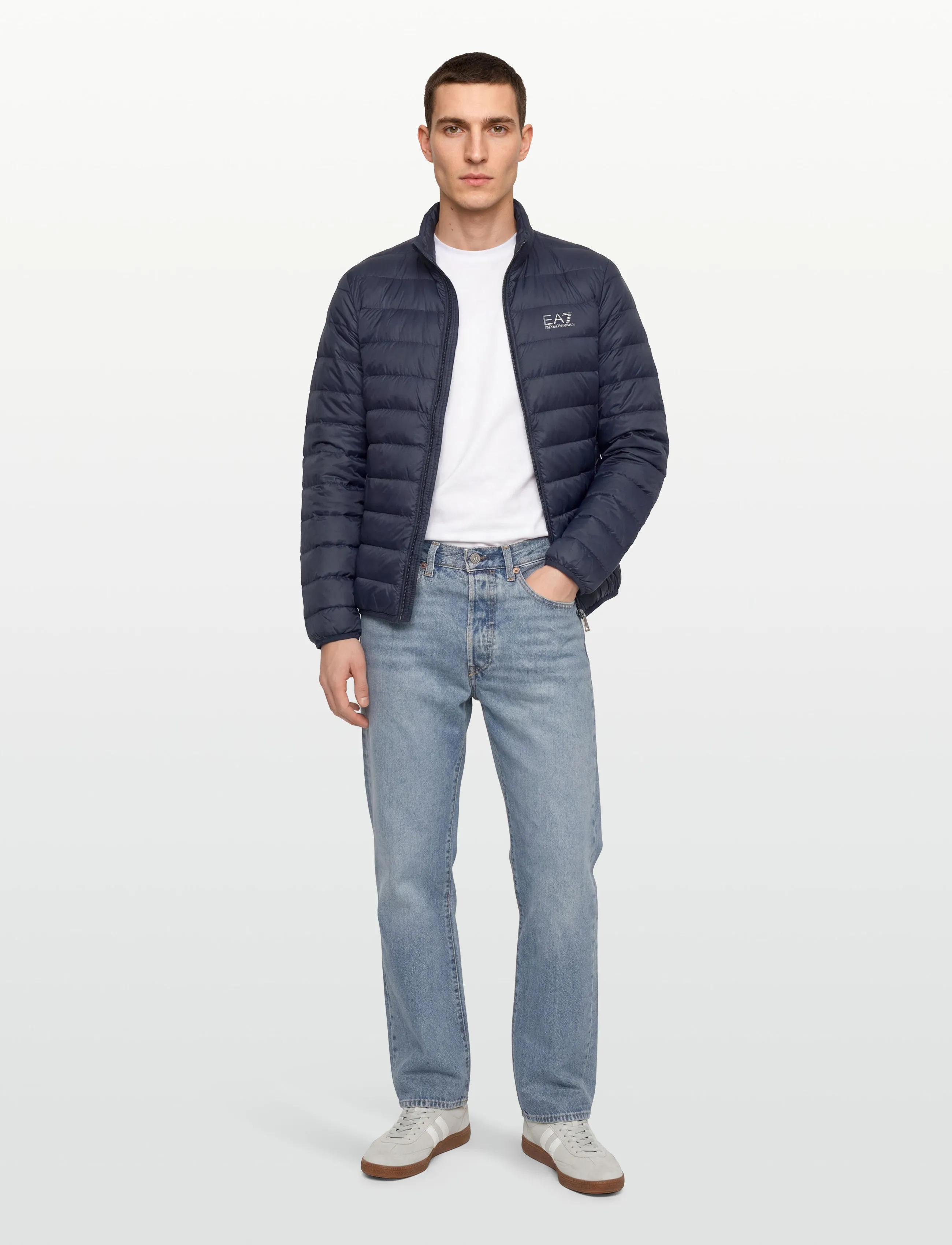 EA7 Down Jacket, M, Jackets, Marineblau - Light Männerswear