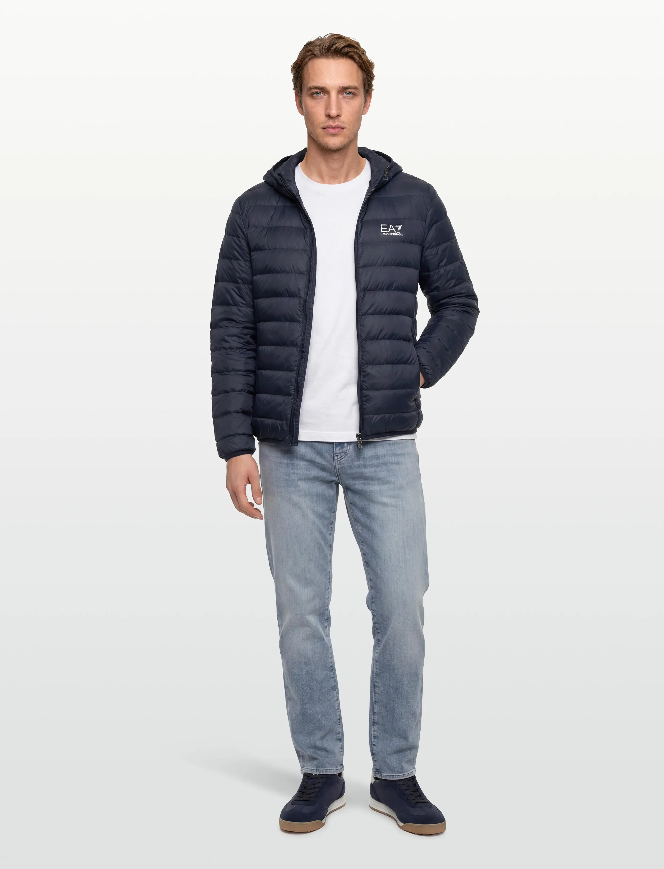 EA7 Down Jacket, XL, Jackets, Marineblau - Light Männerswear