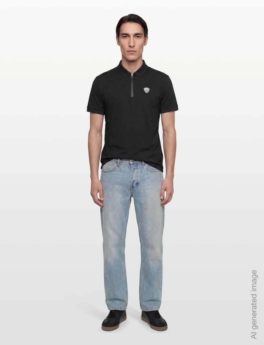 EA7 - POLO SHIRT - short-sleeved polos - black - 0