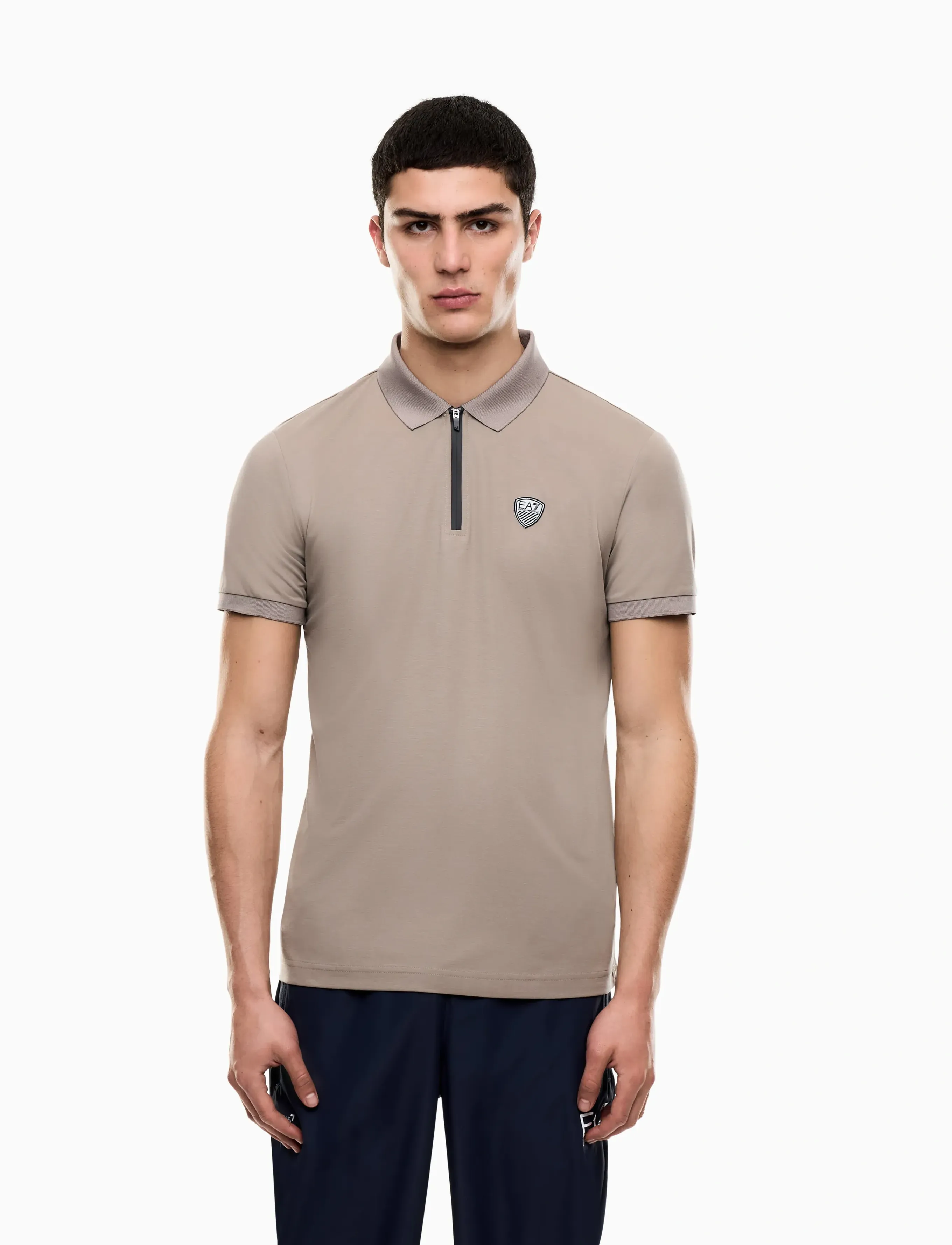 EA7 Polo Shirt, S, Polos, Beige - Short-sleeved, Männerswear